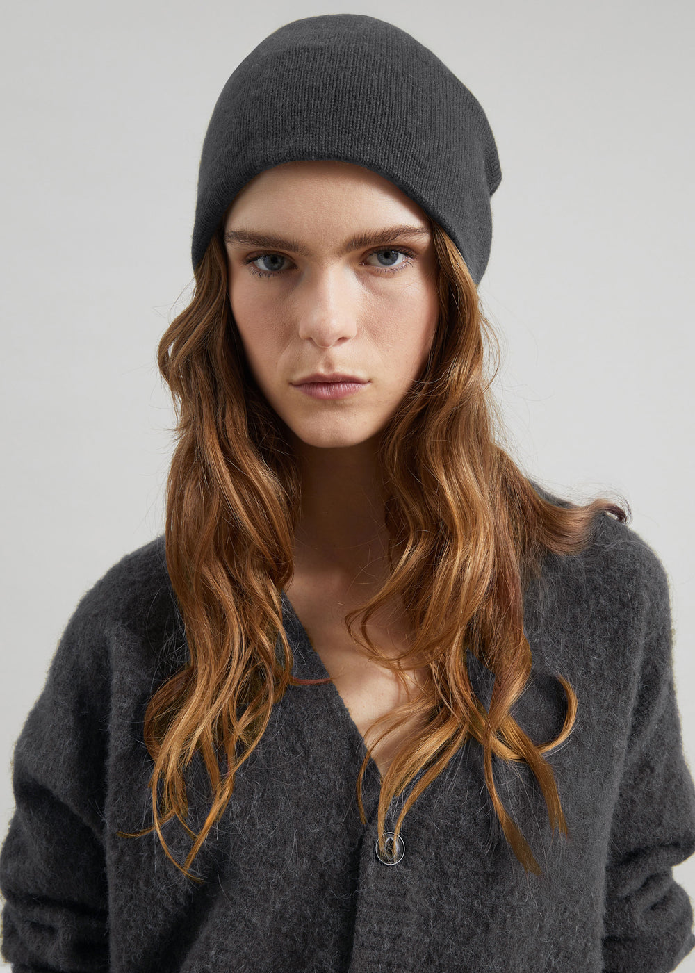 Inko Cashmere Beanie - Dark Grey