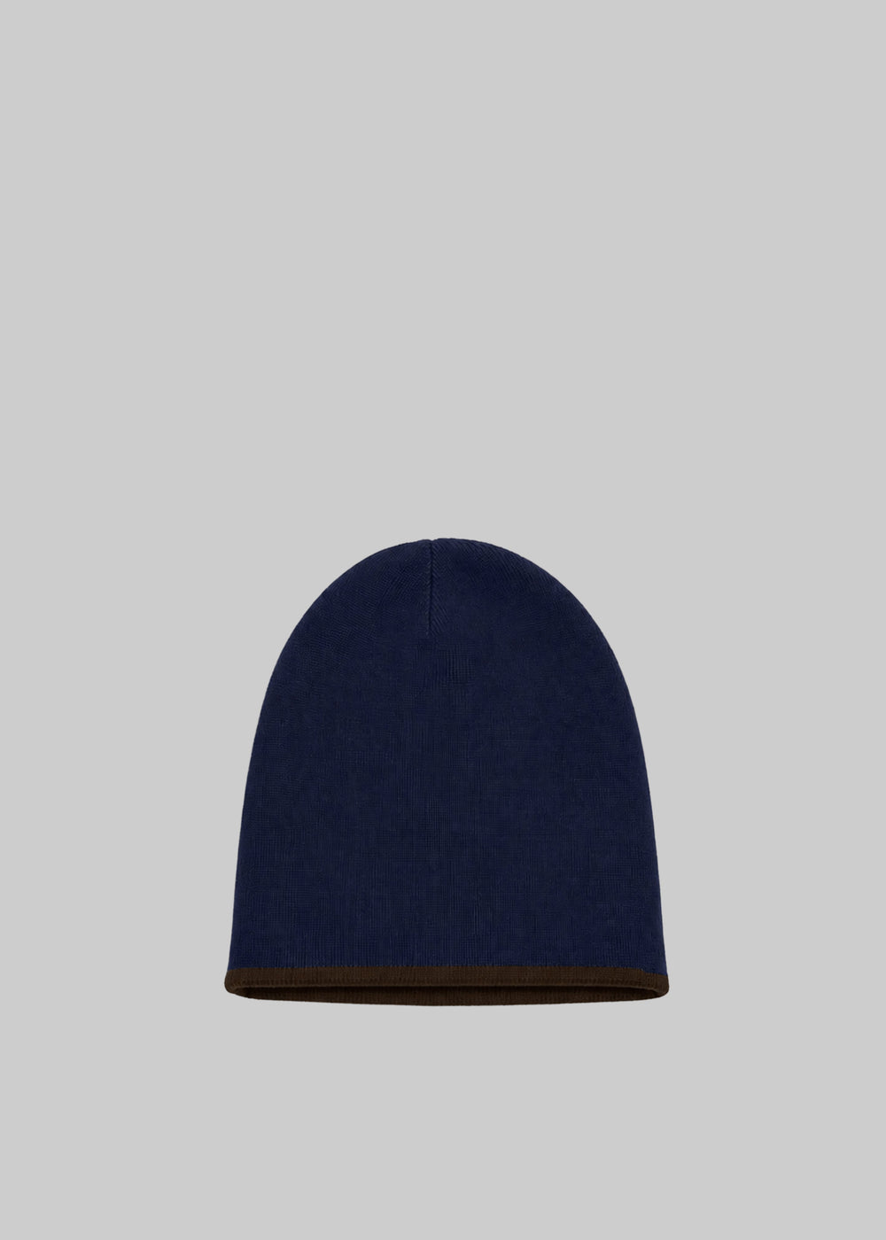 Inko Cashmere Reversible Beanie - Brown/Navy