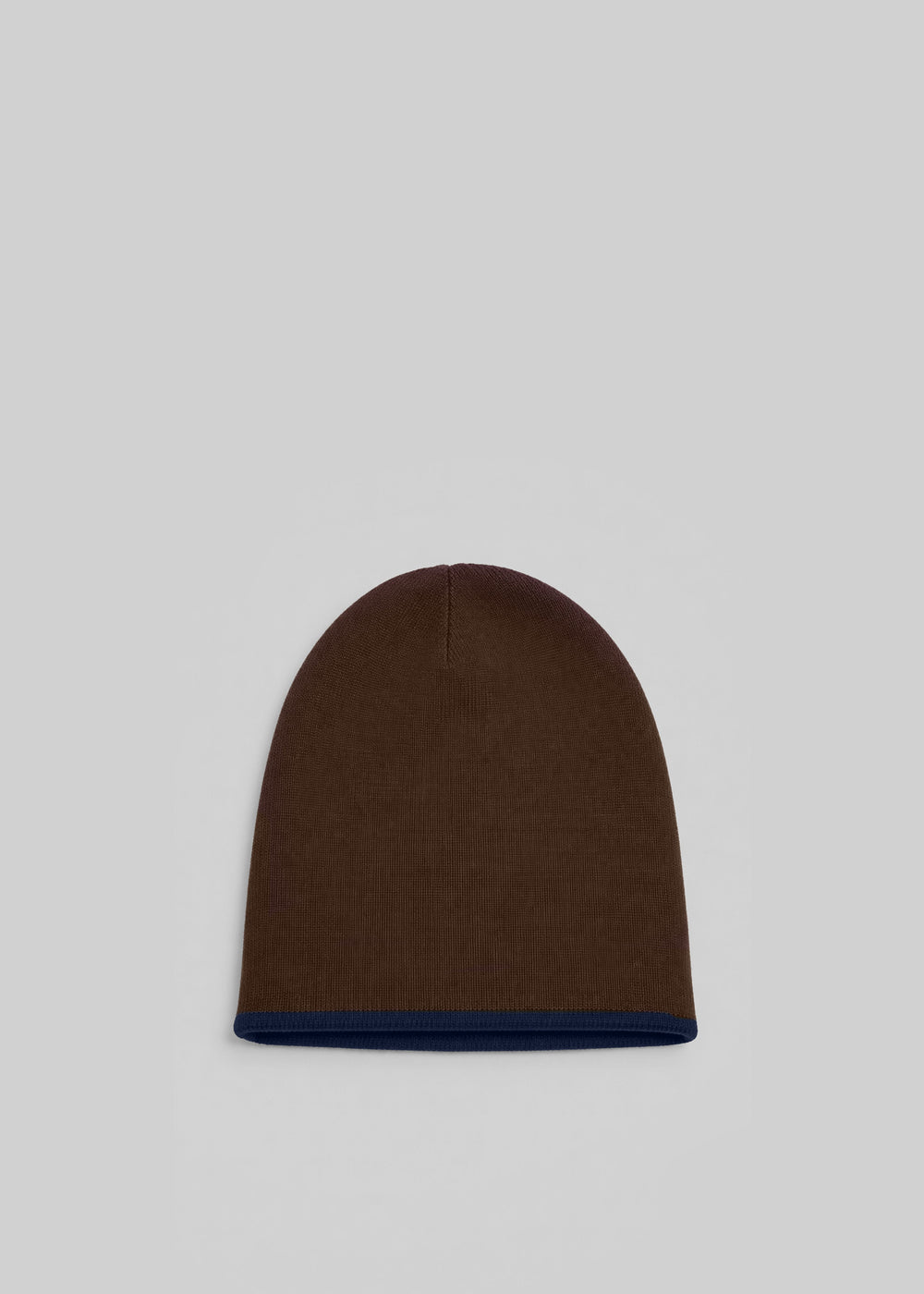 Inko Cashmere Reversible Beanie - Brown/Navy - 1