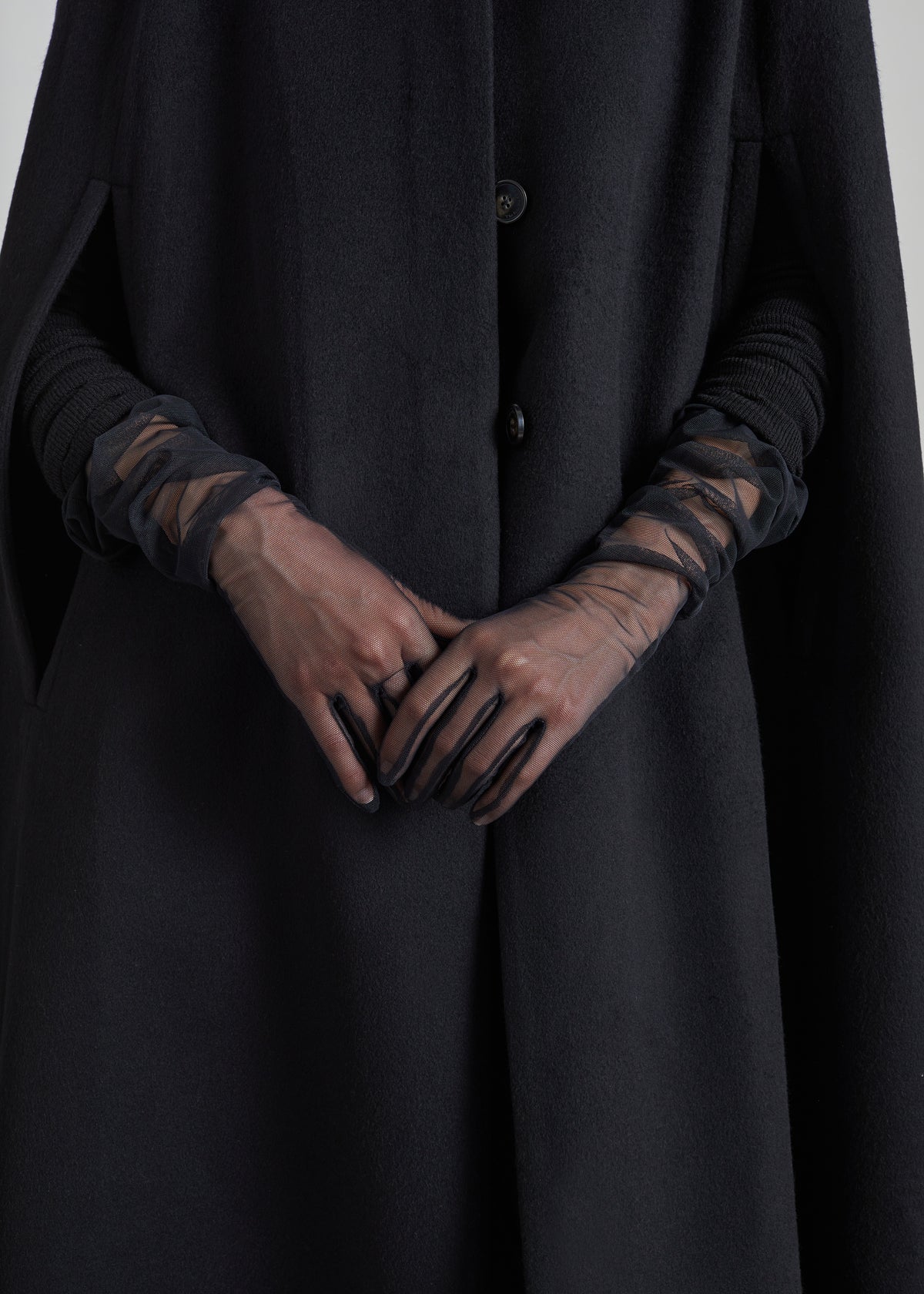 Inna Mesh Long Gloves - Black