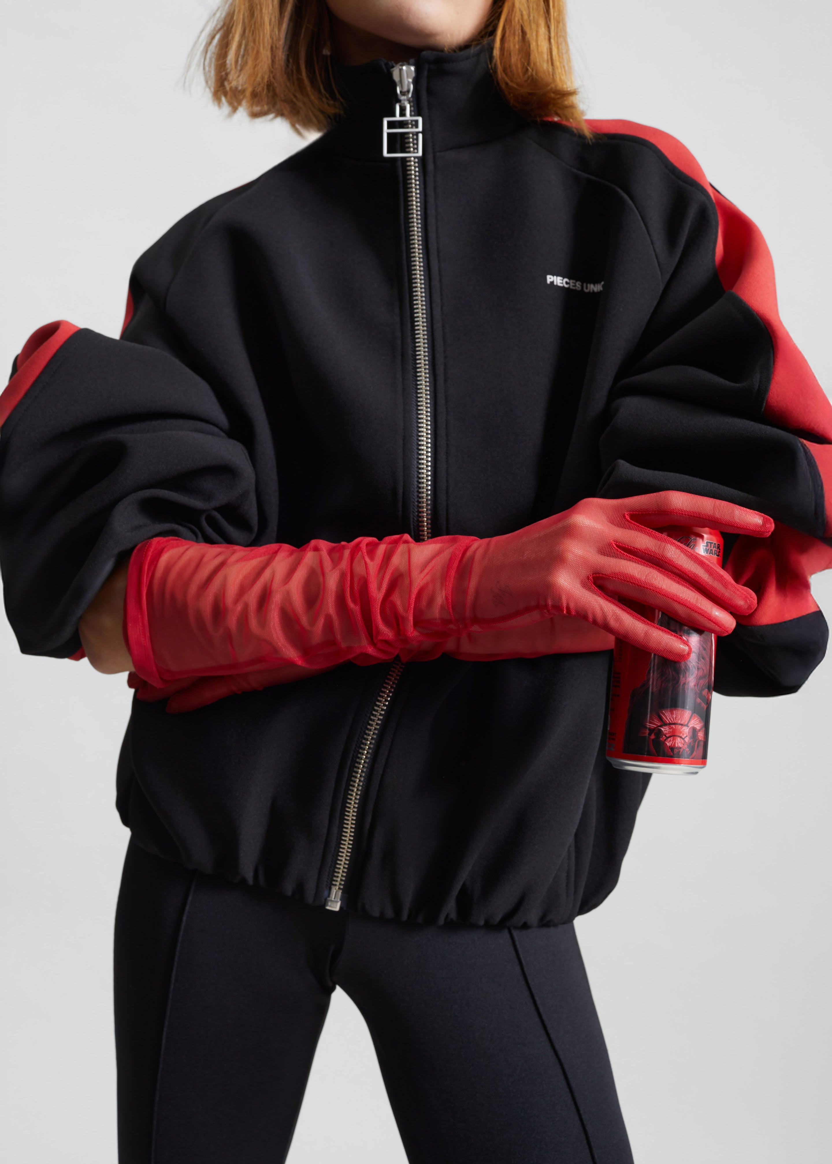 Inna Mesh Long Gloves - Red - 1