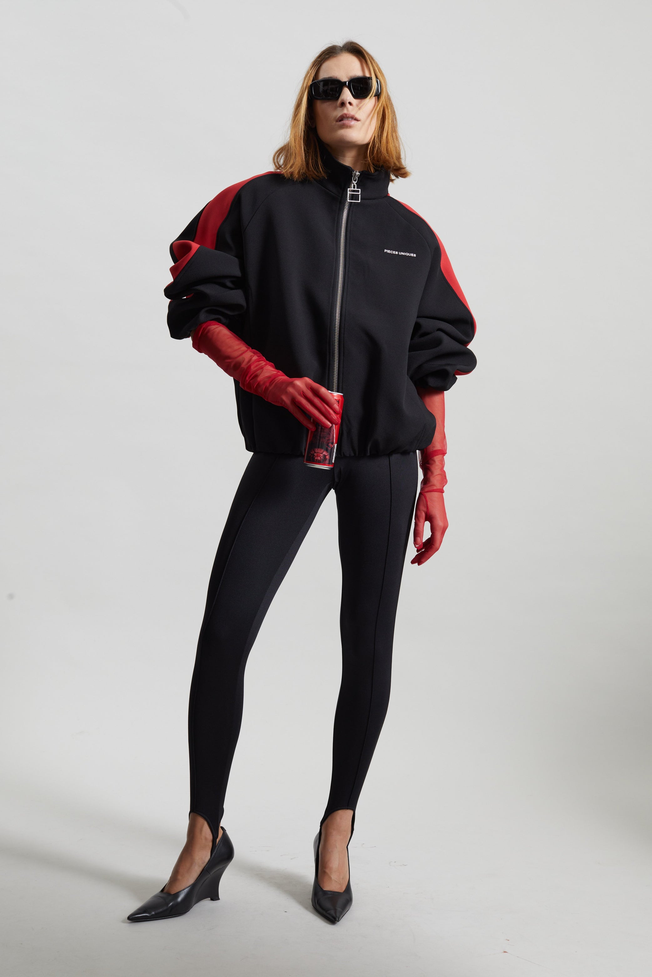 Shop the look image for Inna Mesh Long Gloves - Red