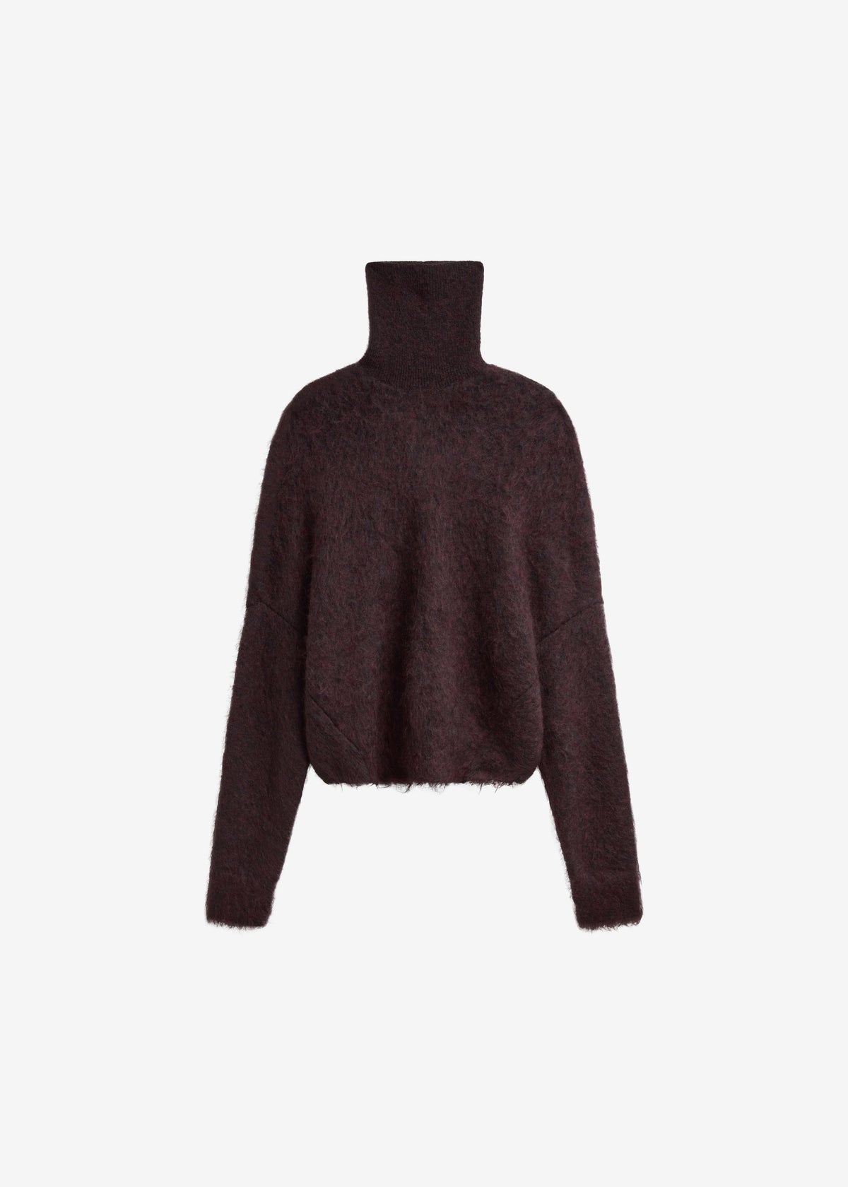 Iria Fuzzy Turtleneck Sweater - Brown