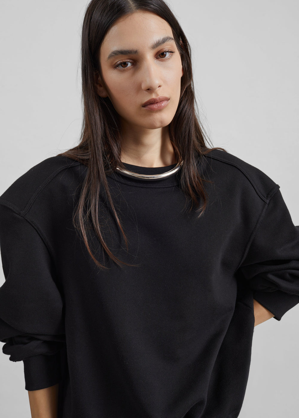 Isore Padded Sweatshirt - Black - 1