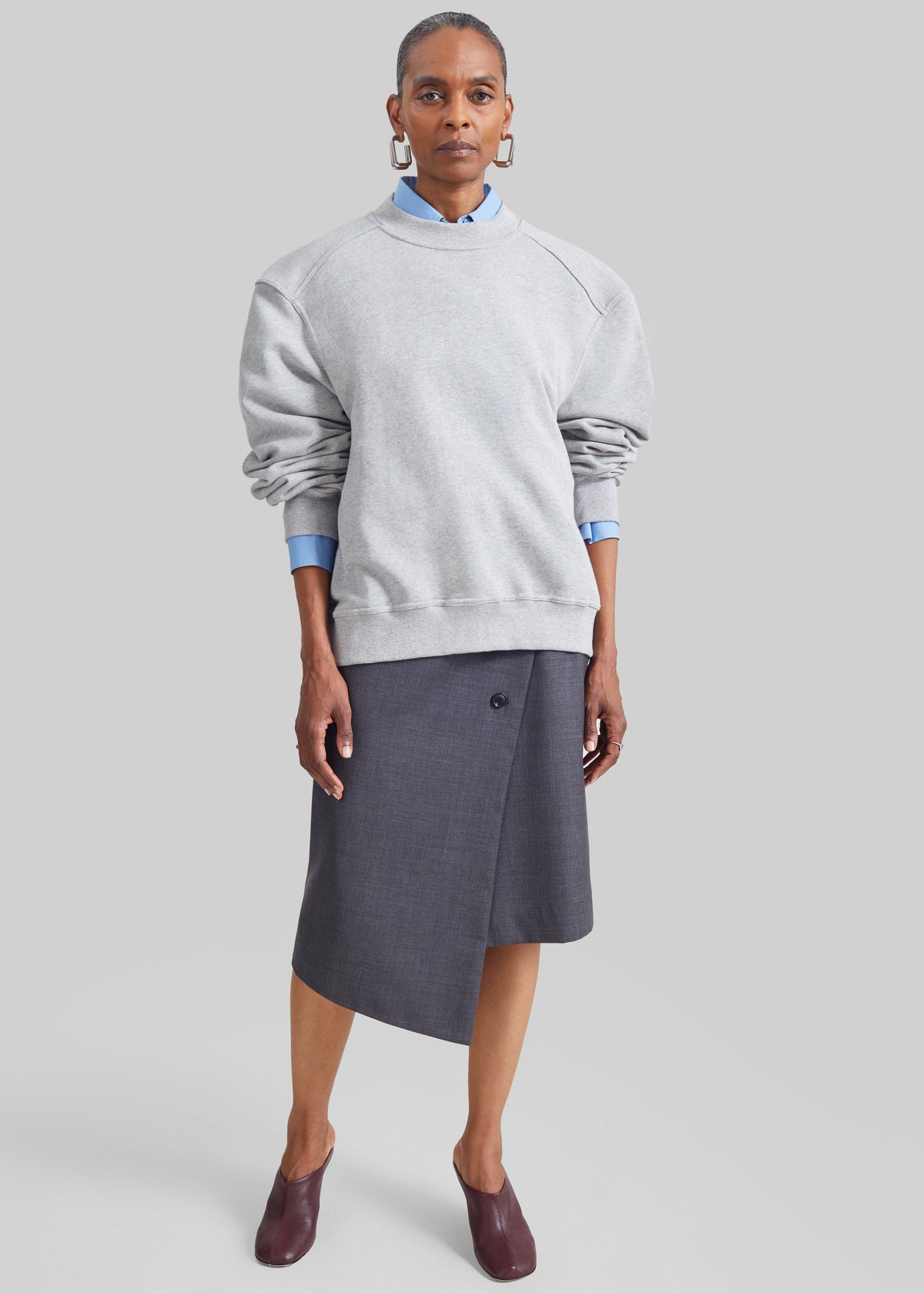 Isore Padded Sweatshirt - Light Grey