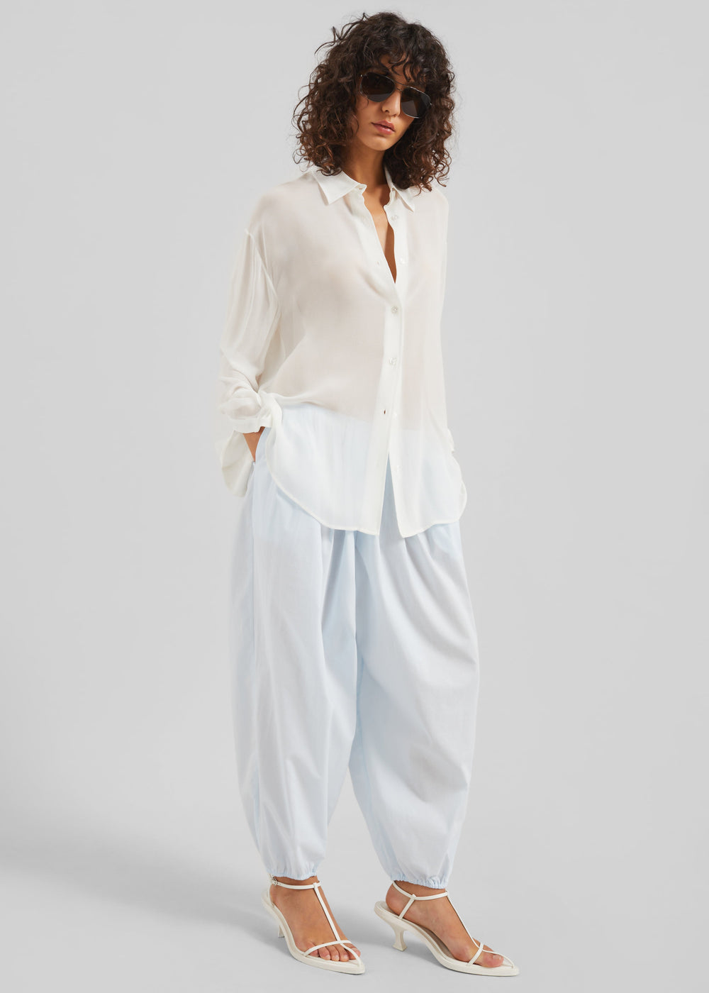 Isorella Balloon Pants - Light Blue
