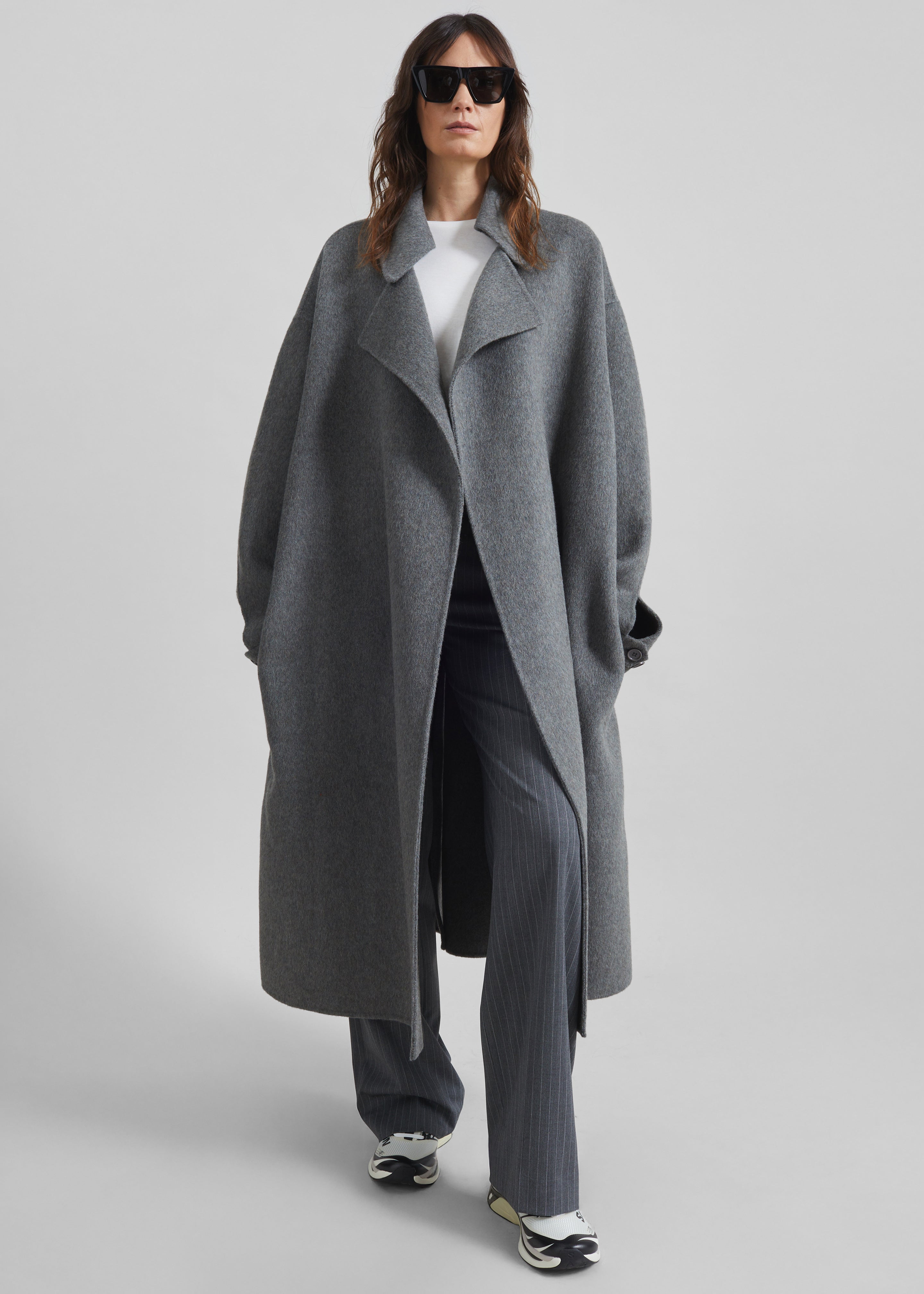 Issen Wool Trench Coat - Grey - 3