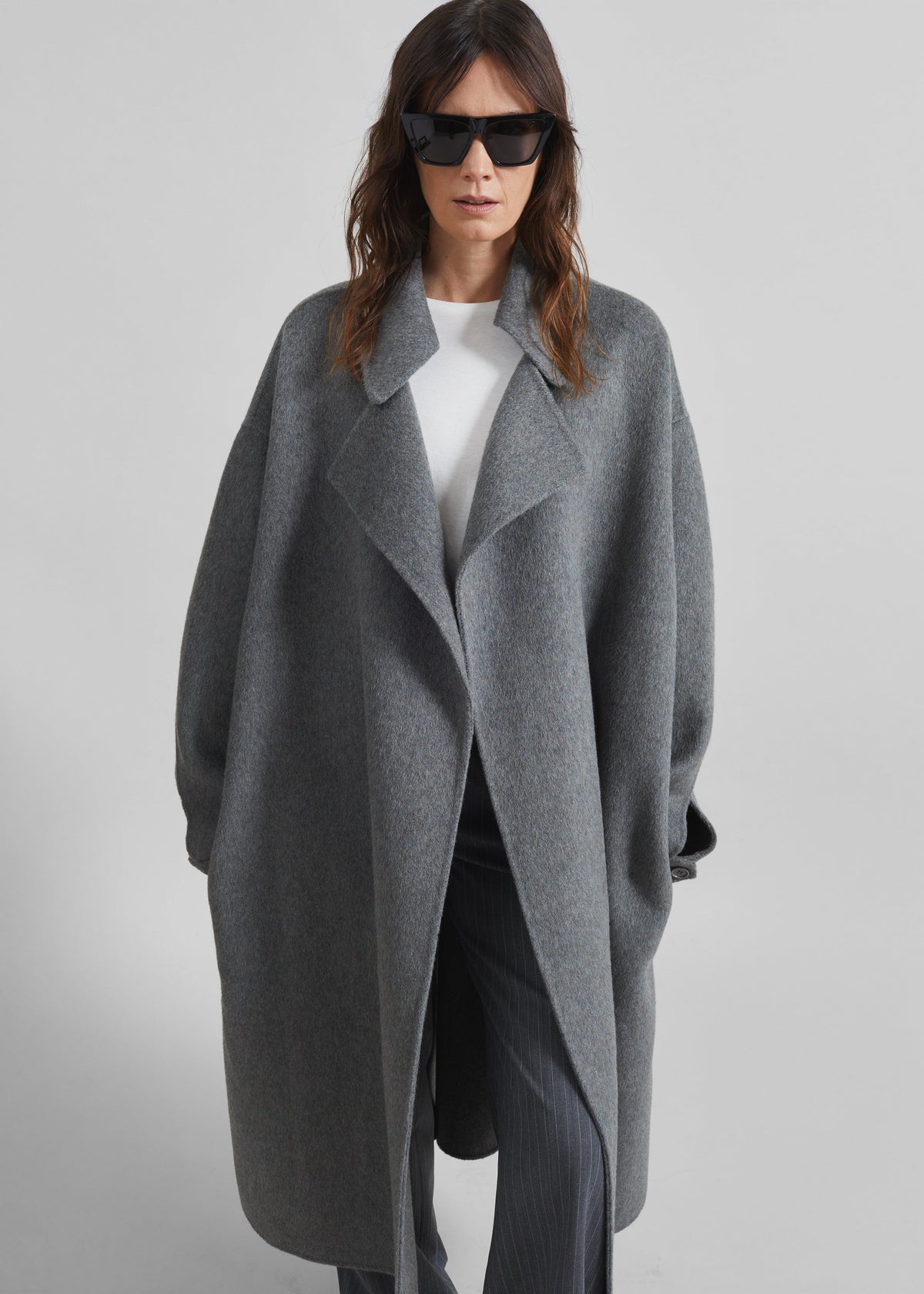 Issen Wool Trench Coat - Grey - 4