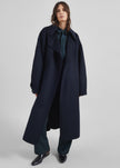 Issen Wool Trench Coat - Dark Navy