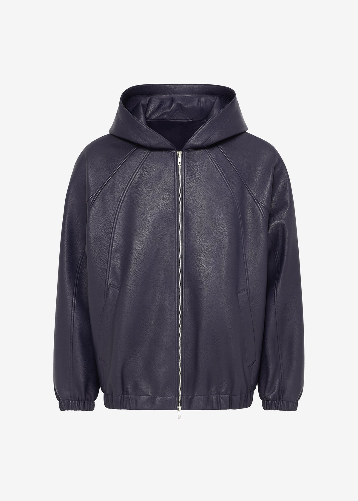 Iver Faux Leather Hooded Jacket - Navy - 10
