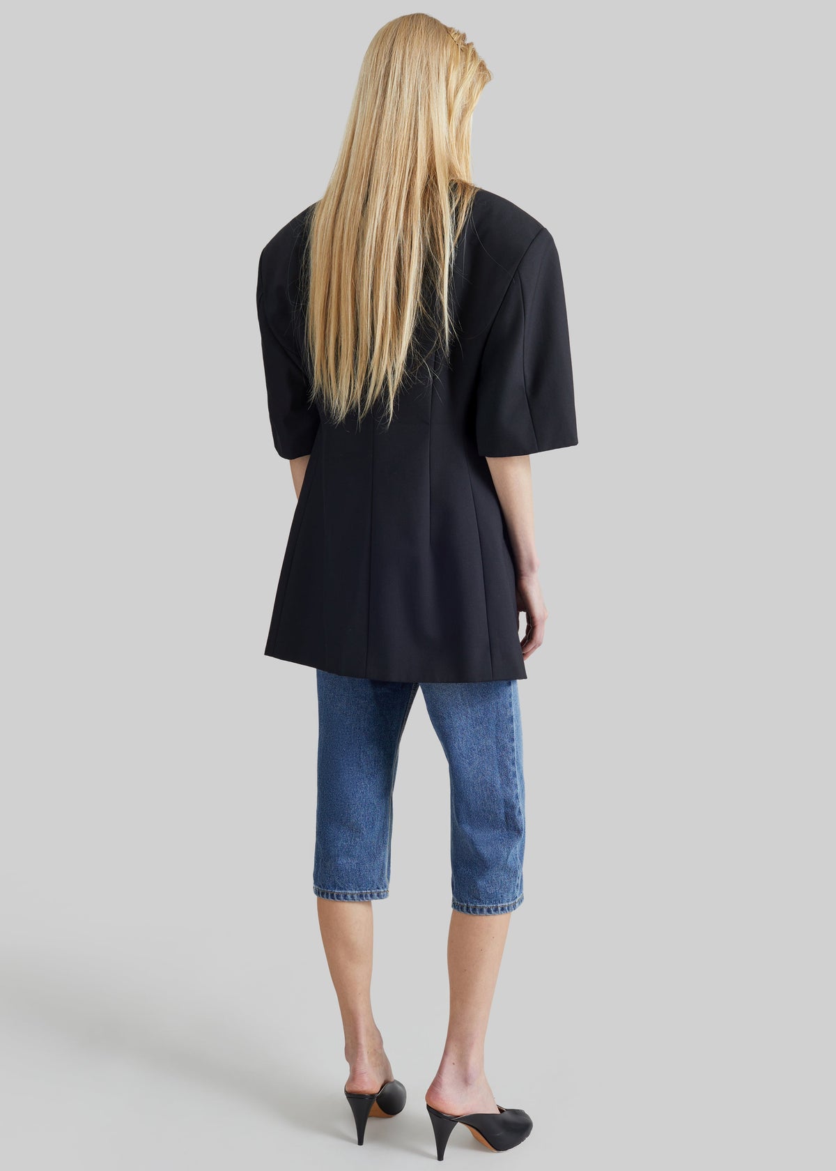 Ivora Short Sleeve Blazer - Black