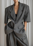 Ivora Short Sleeve Blazer - Dark Grey