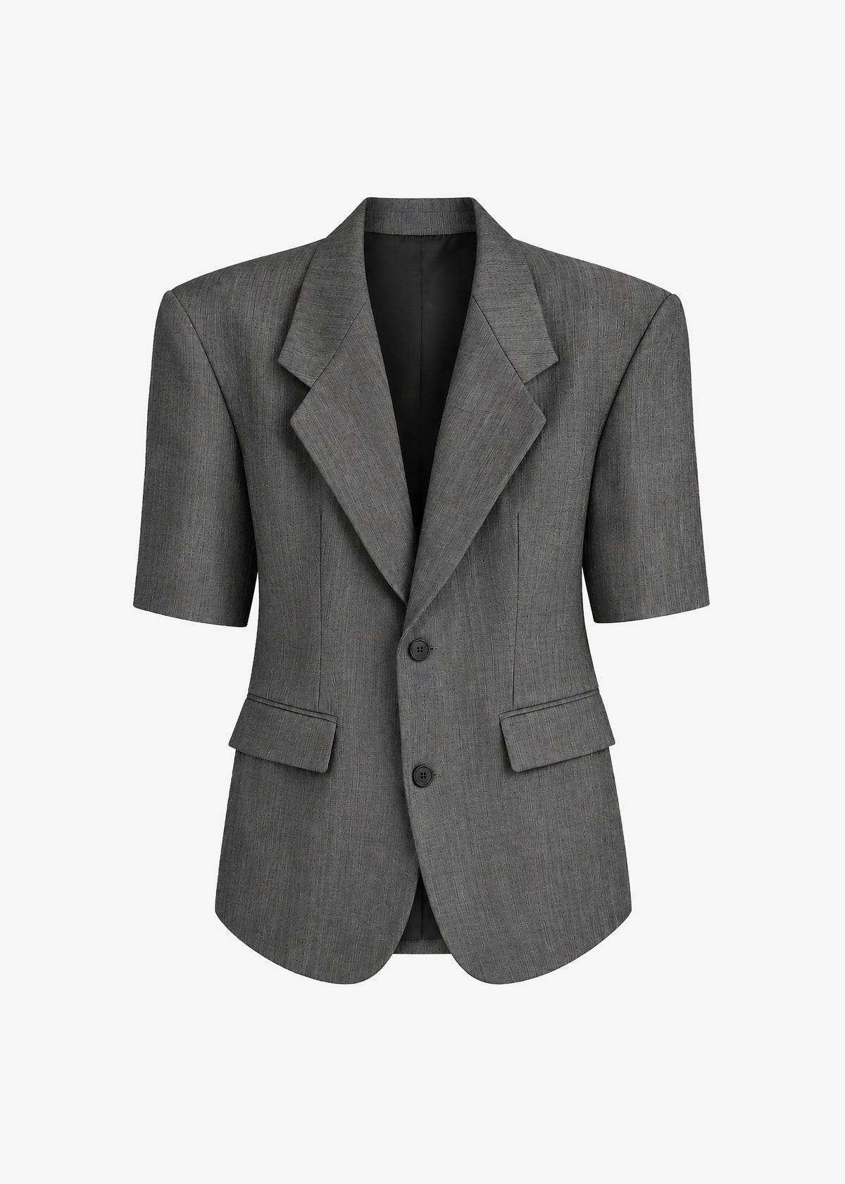 Ivora Short Sleeve Blazer - Dark Grey