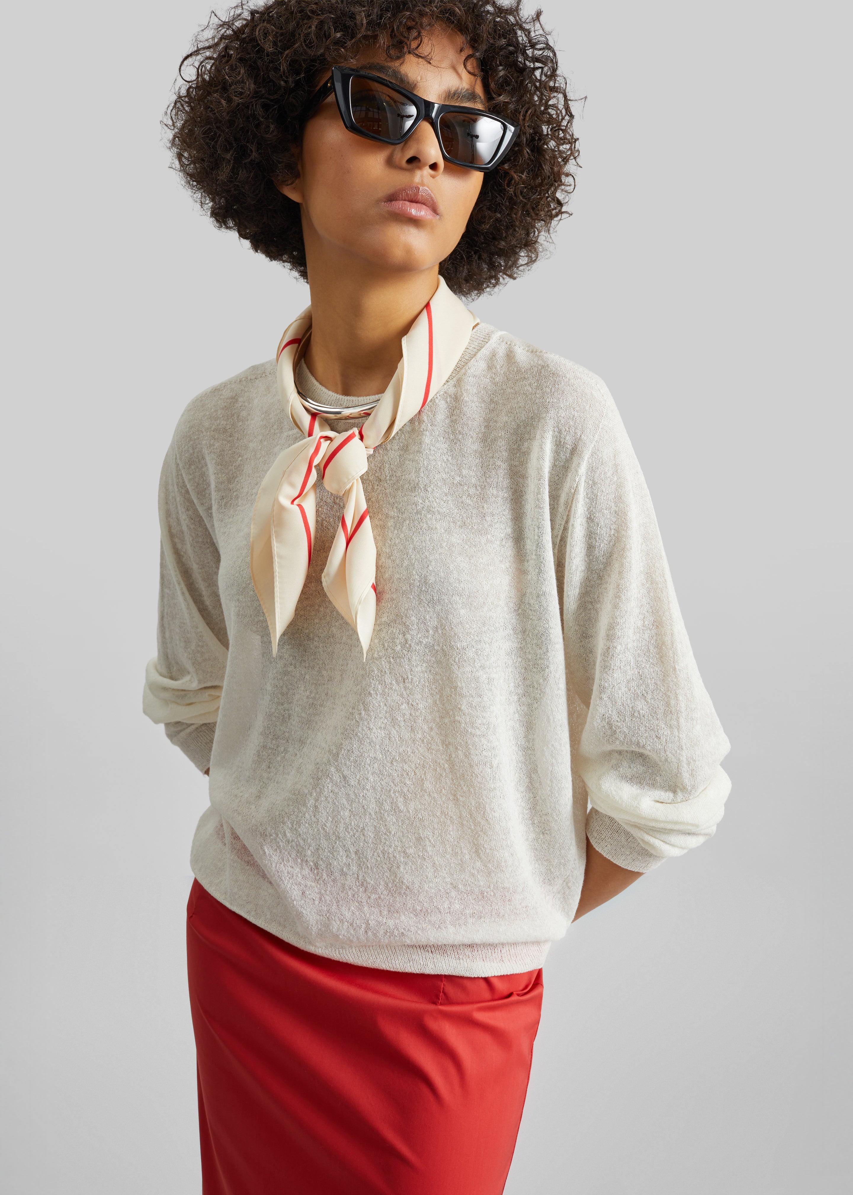 Ivrea Sheer Knit Top - Ivory – The Frankie Shop Europe