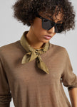 Ivrea Sheer Knit Top - Olive Brown