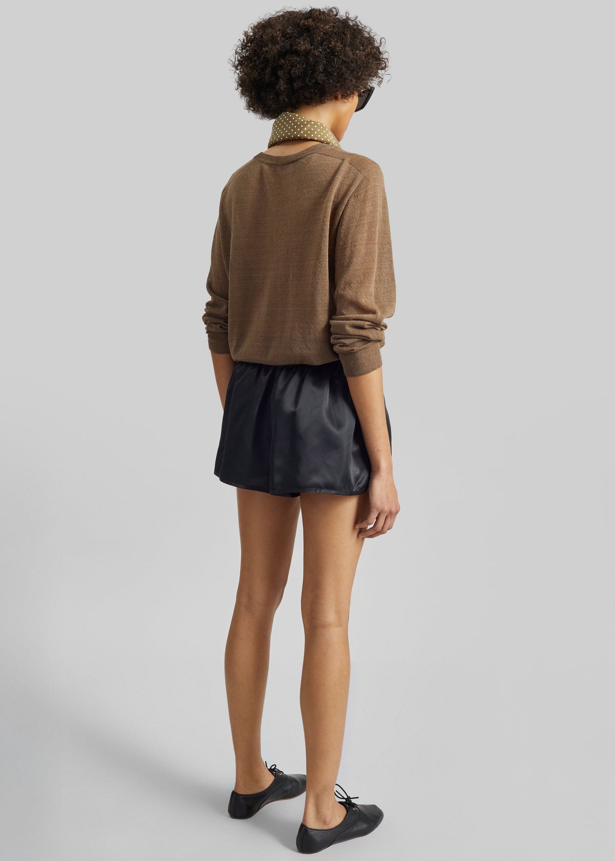 Ivrea Sheer Knit Top - Olive Brown - 6