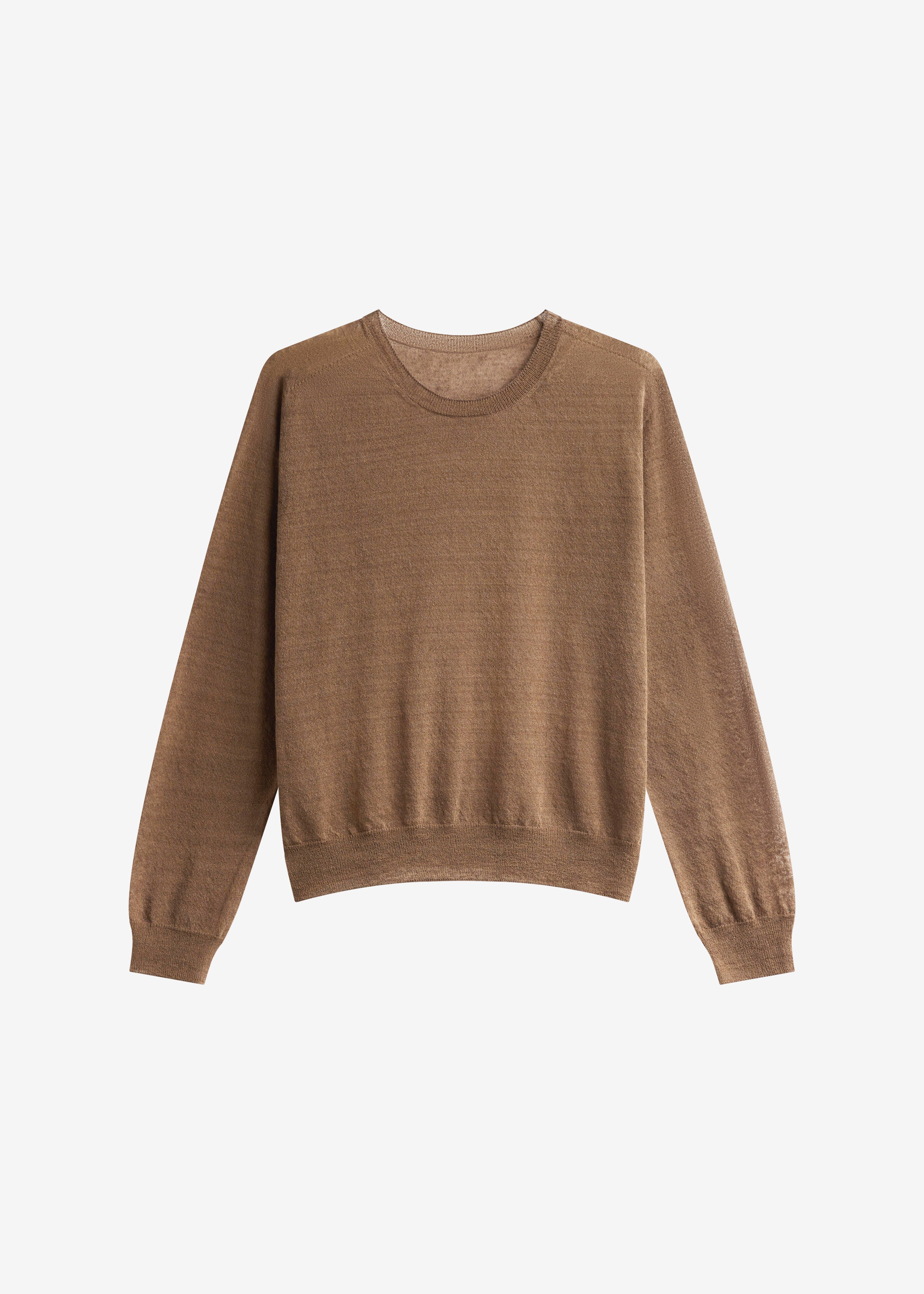 Ivrea Sheer Knit Top - Olive Brown - 9