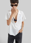 Izella Deep V Neck Shirt - White