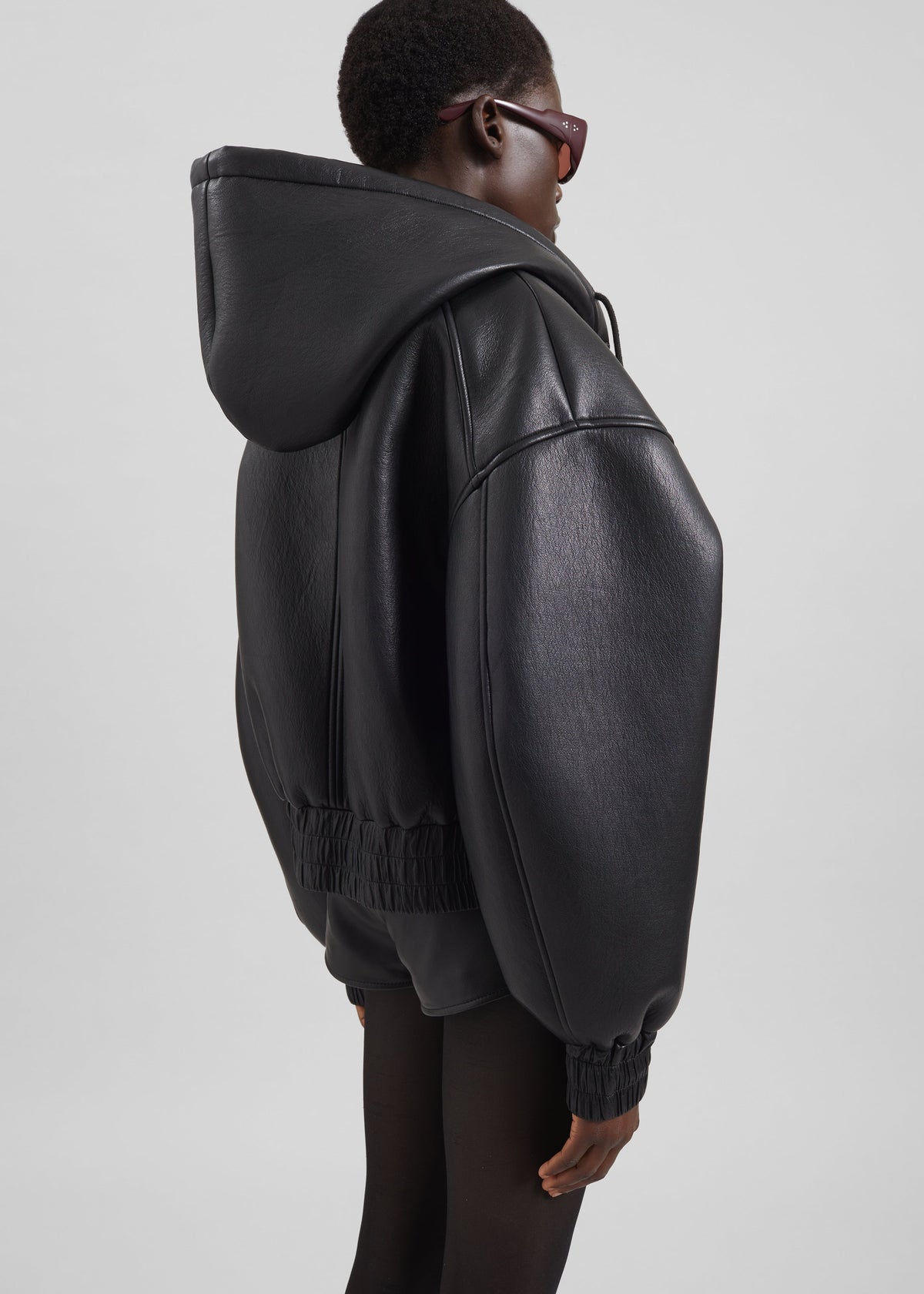 Jackson Faux Leather Bonded Bomber - Black - 6
