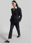 Jade Double-Breasted Blazer - Black/White Pinstripe