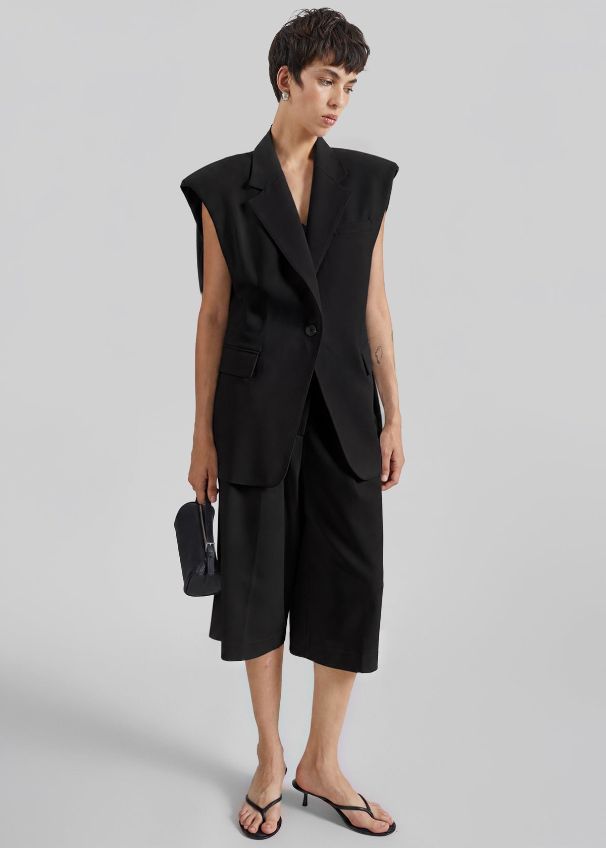 Shop the look image for Jag Pleated Bermuda Shorts - Black