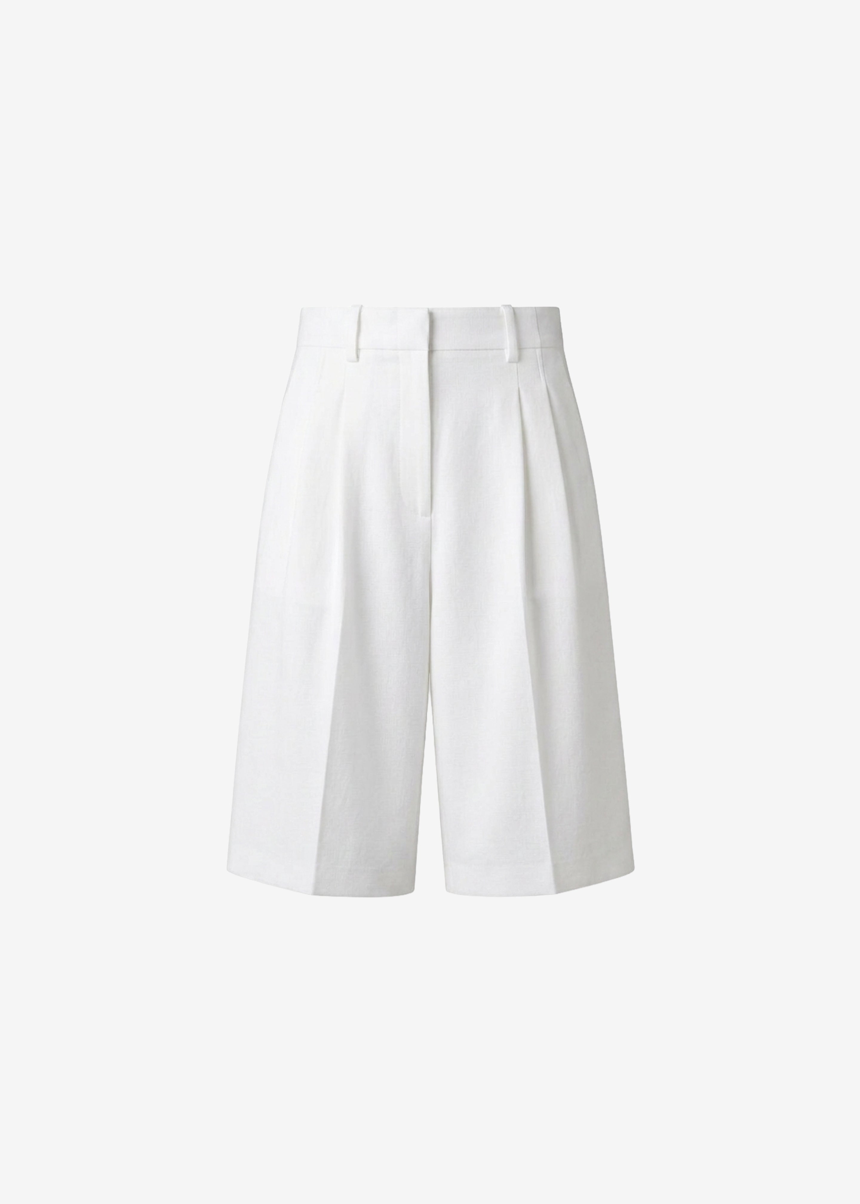 Jag Pleated Bermuda Shorts - White - 8