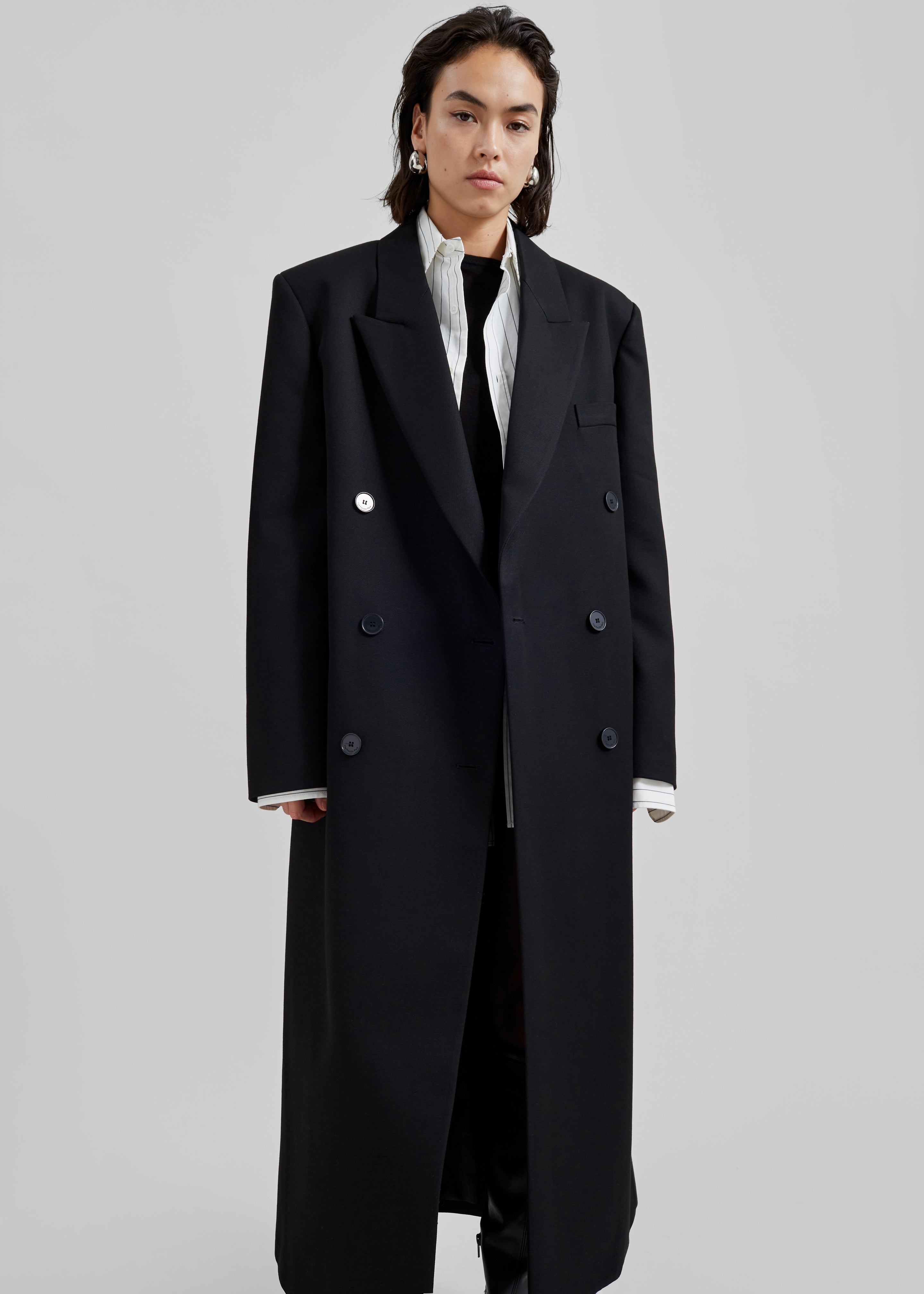 Jane Long Coat - Black - 4