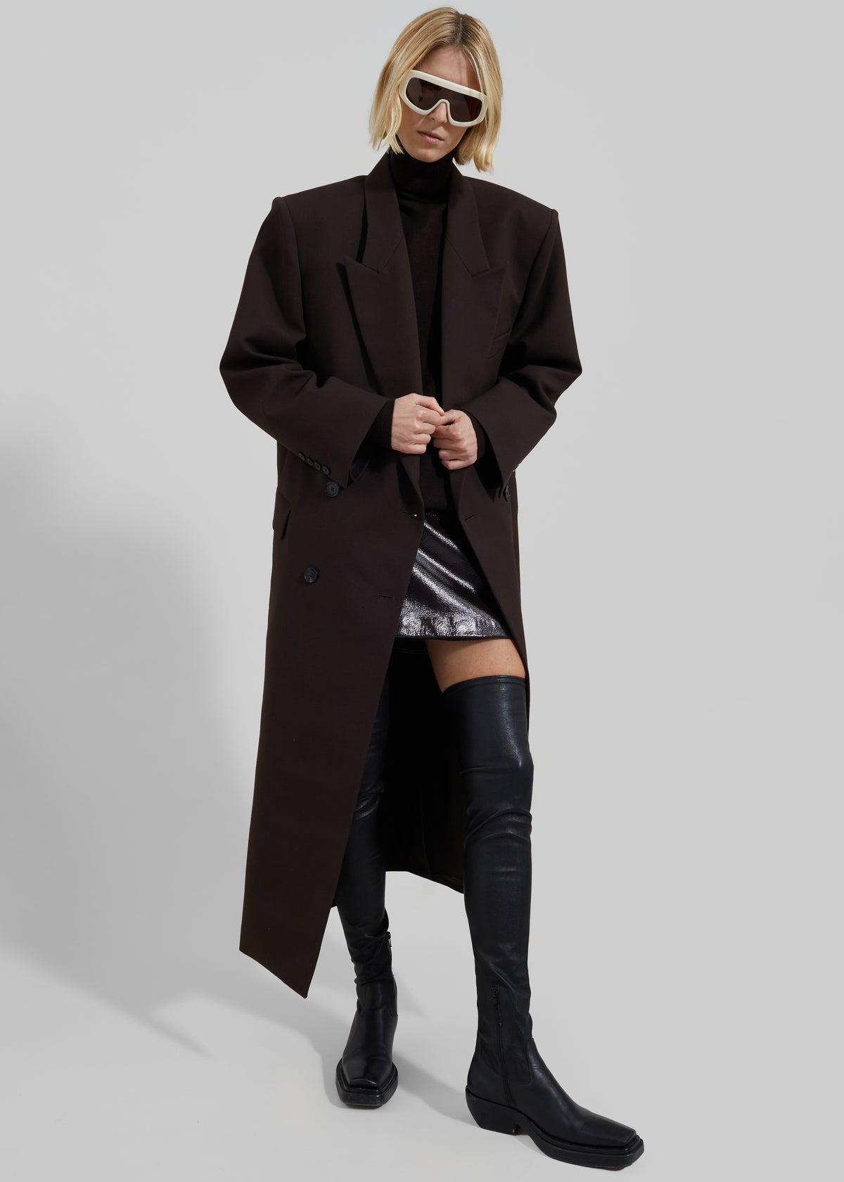 Jane Long Coat - Brown - 4