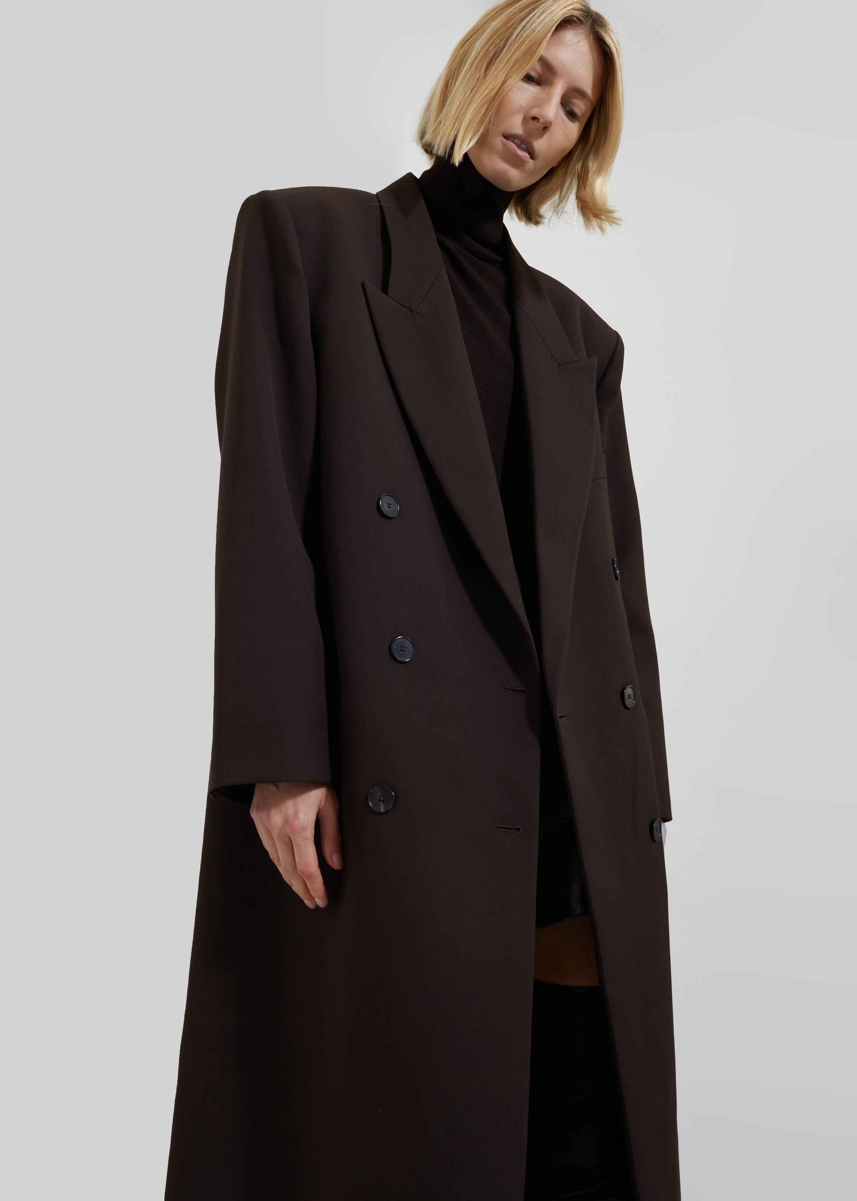 Jane Long Coat - Brown - 3