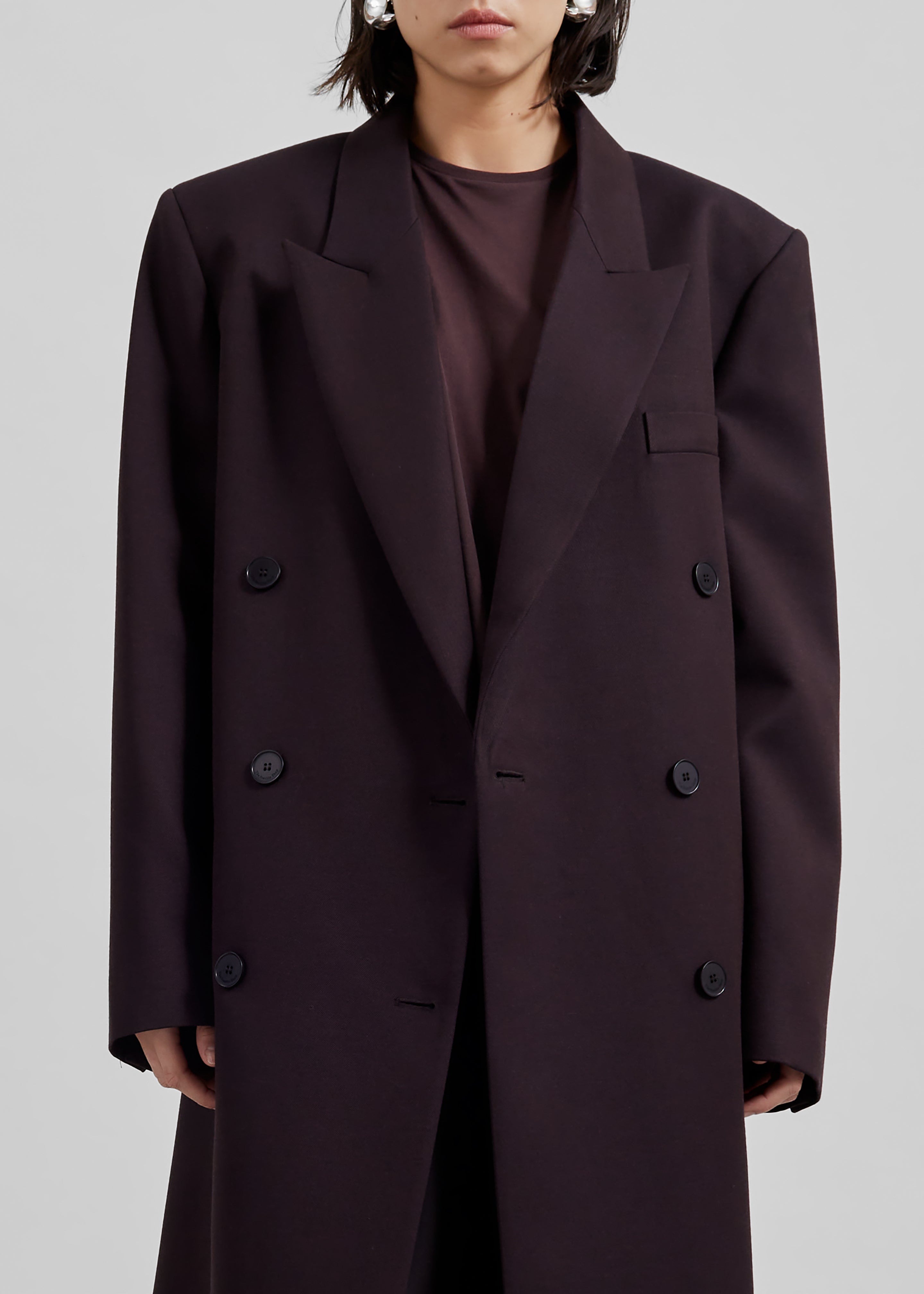 Jane Long Coat Dark Plum Frankie Shop Europe