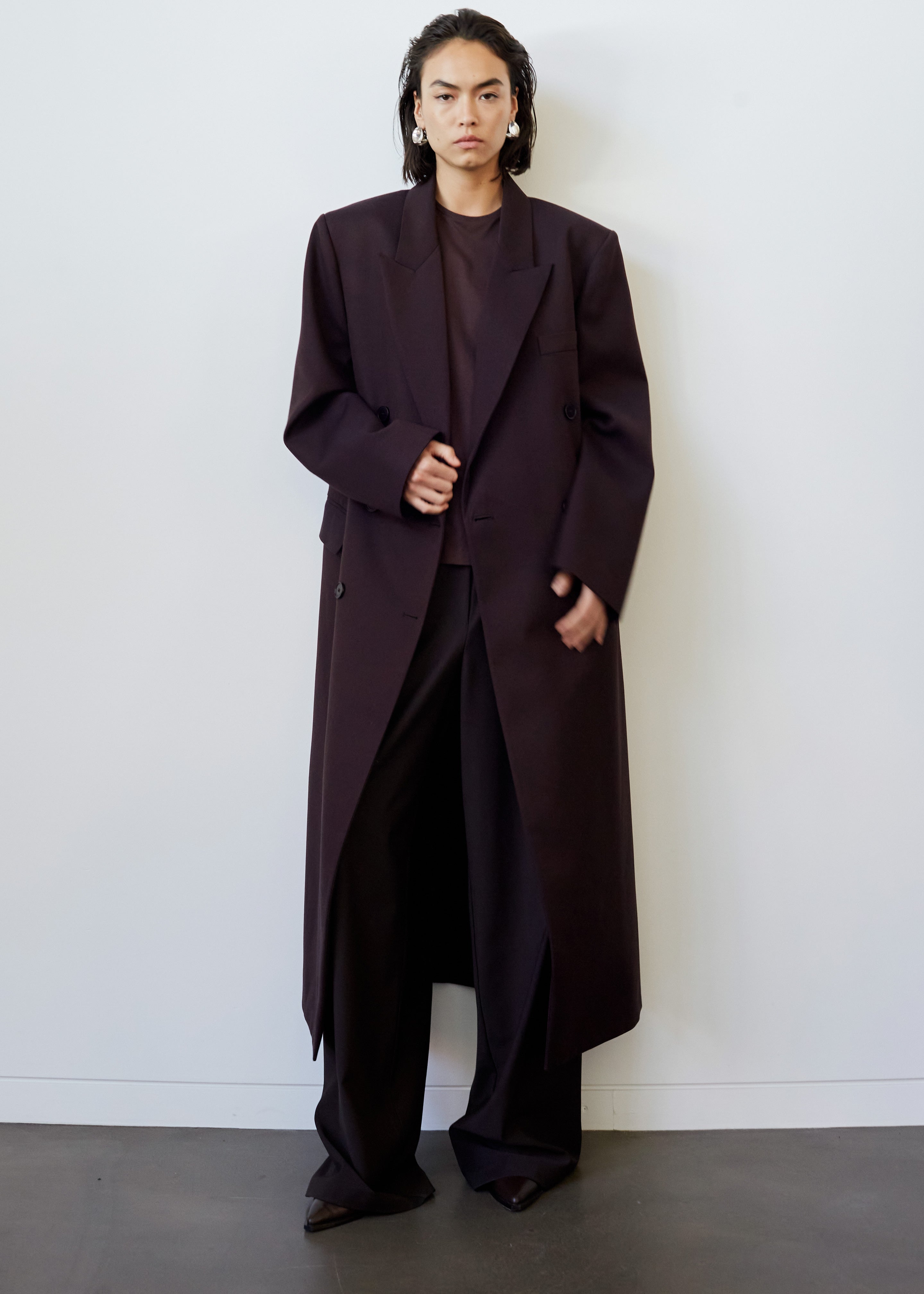 Jane Long Coat - Dark Plum - 7