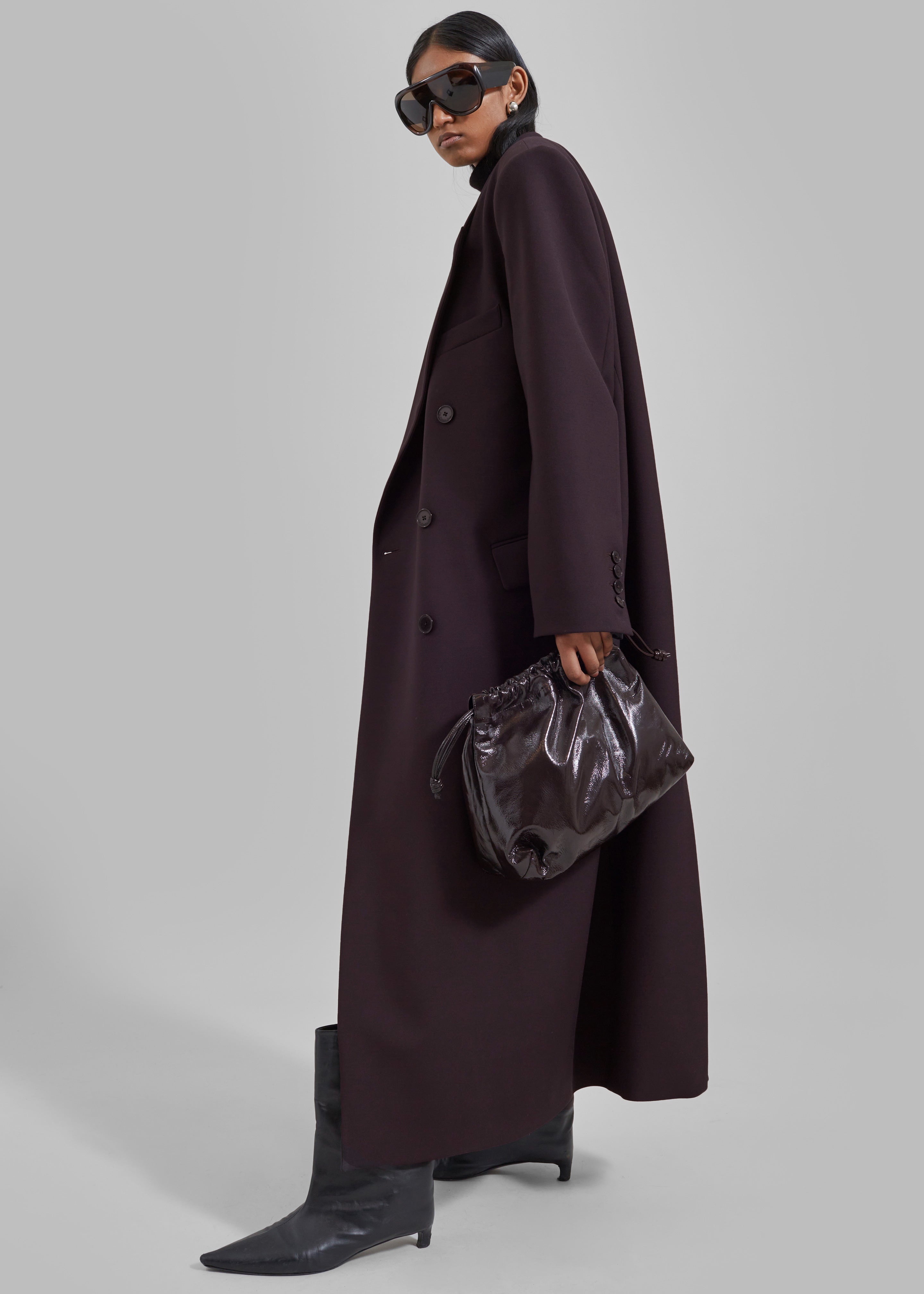 Jane Long Coat - Dark Plum - 5