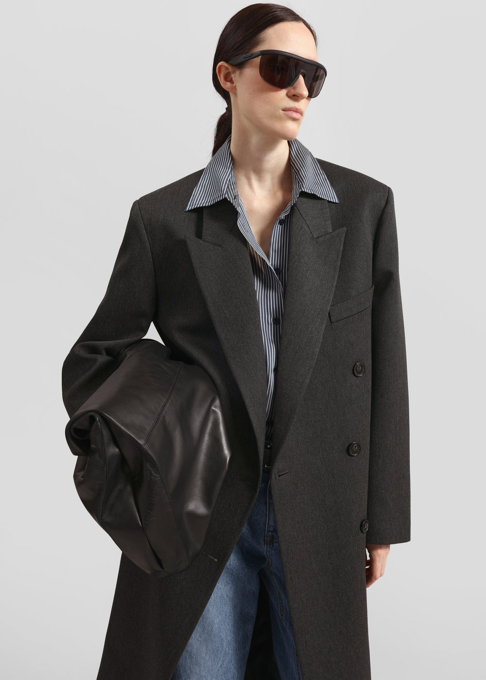 Jane Long Coat - Grey Melange - 1