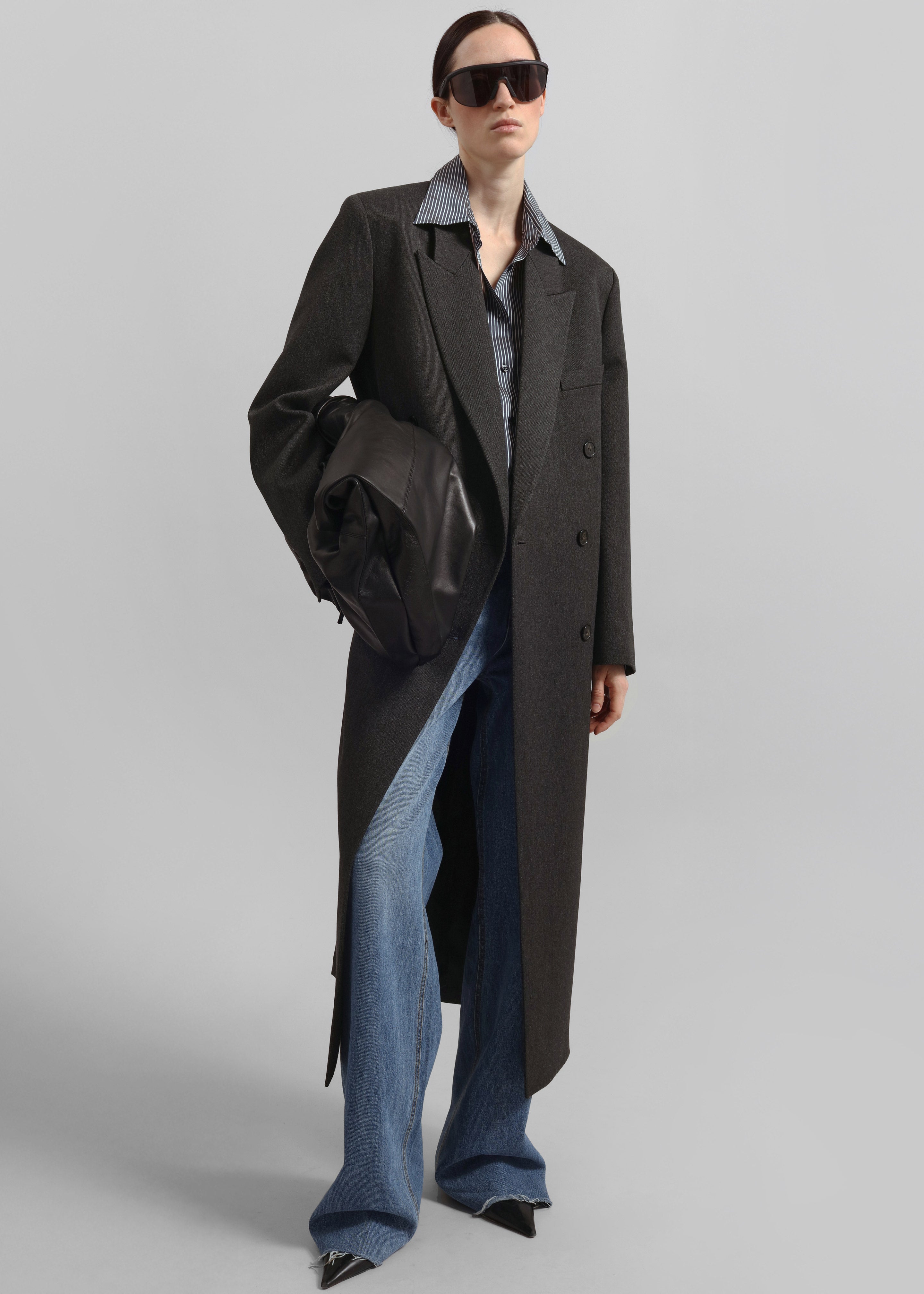 Jane Long Coat - Grey Melange - 3