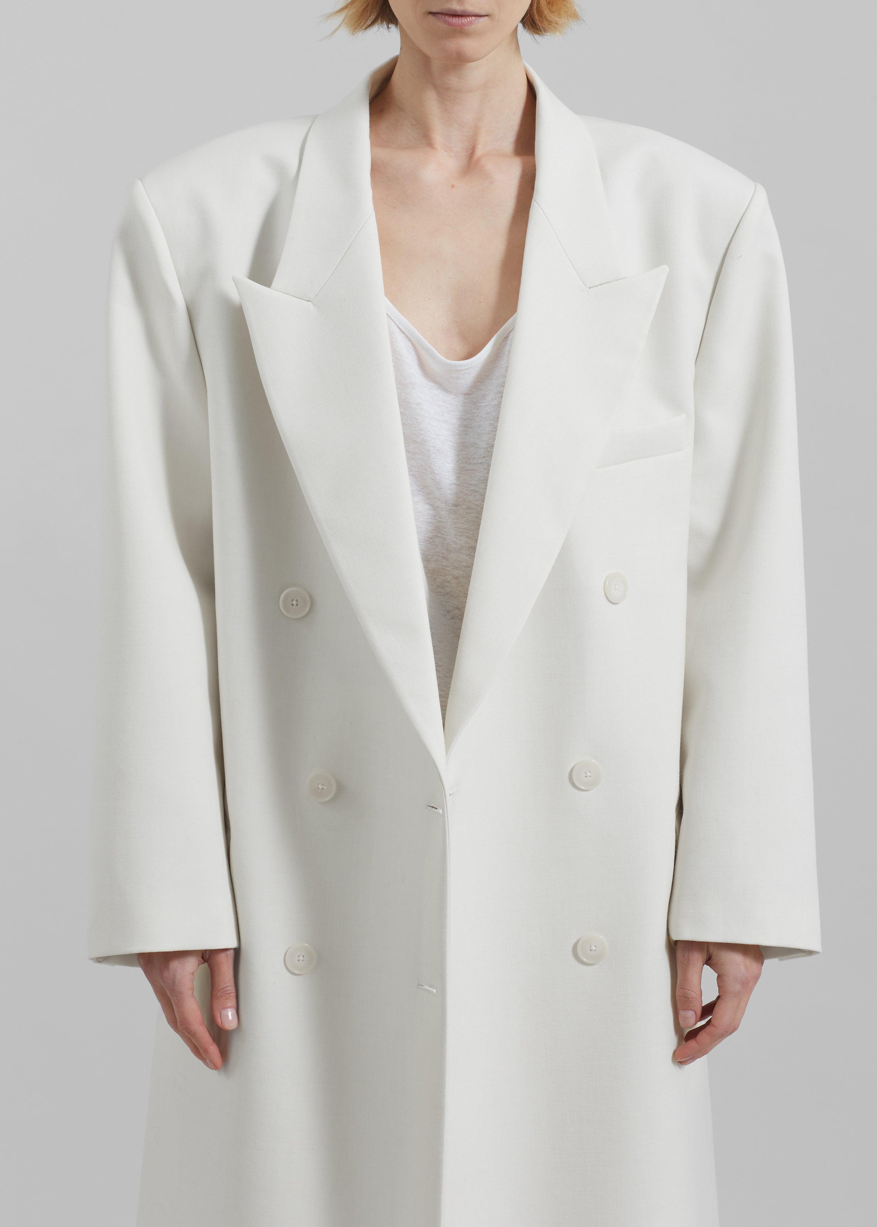 Jane Long Coat - White - 8