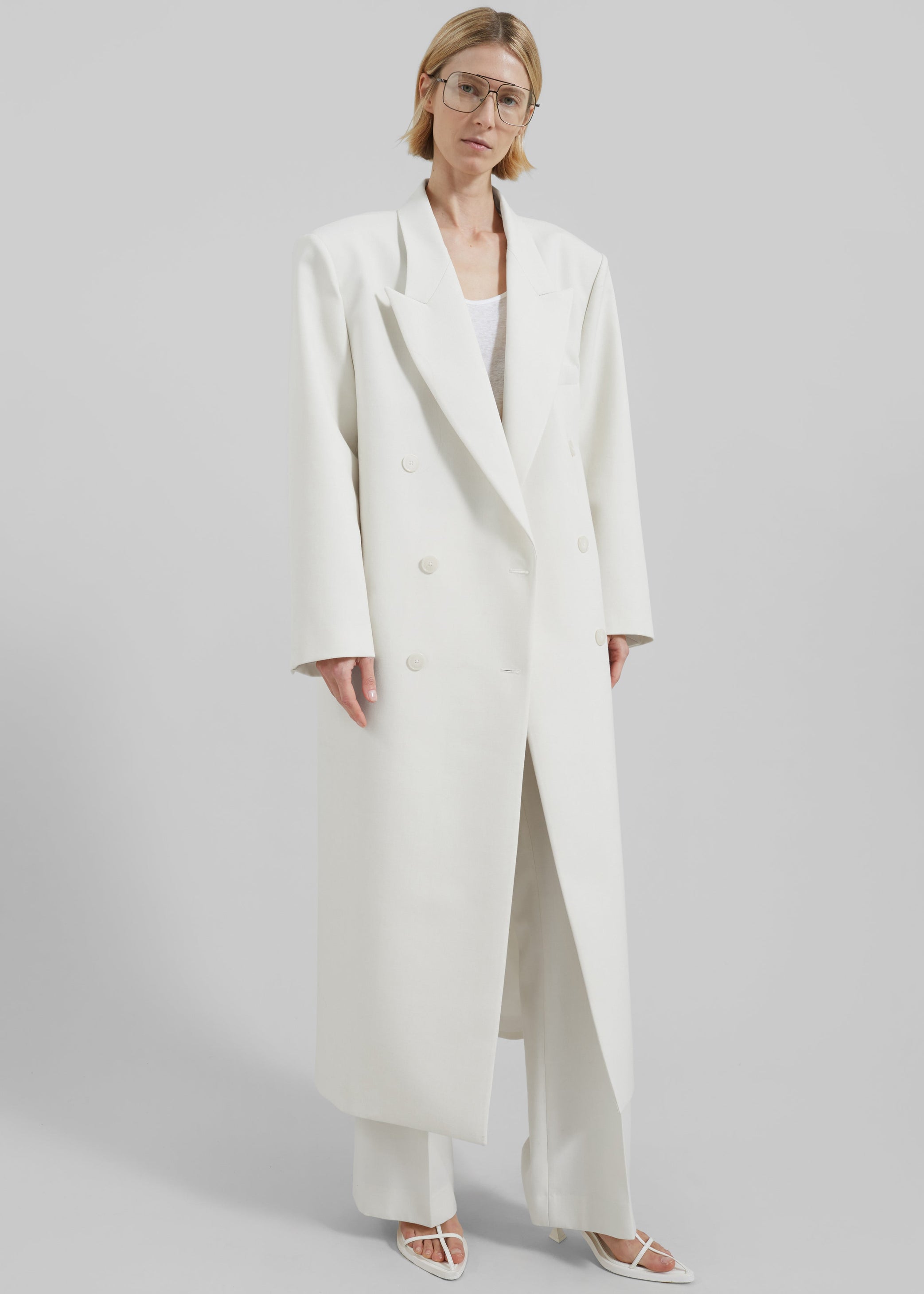 Shop the look image for Jane Long Coat - White