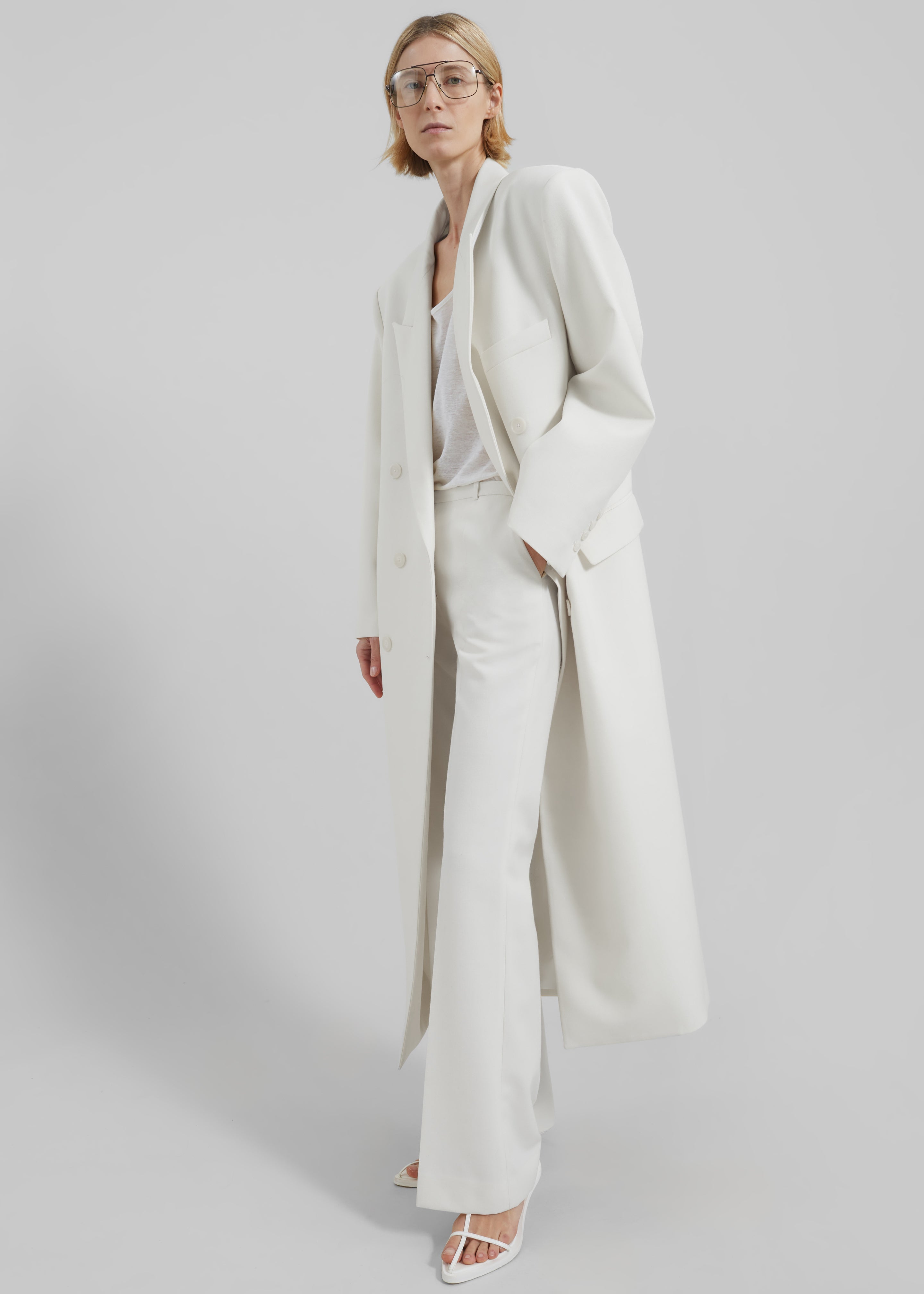 Jane Long Coat - White - 6