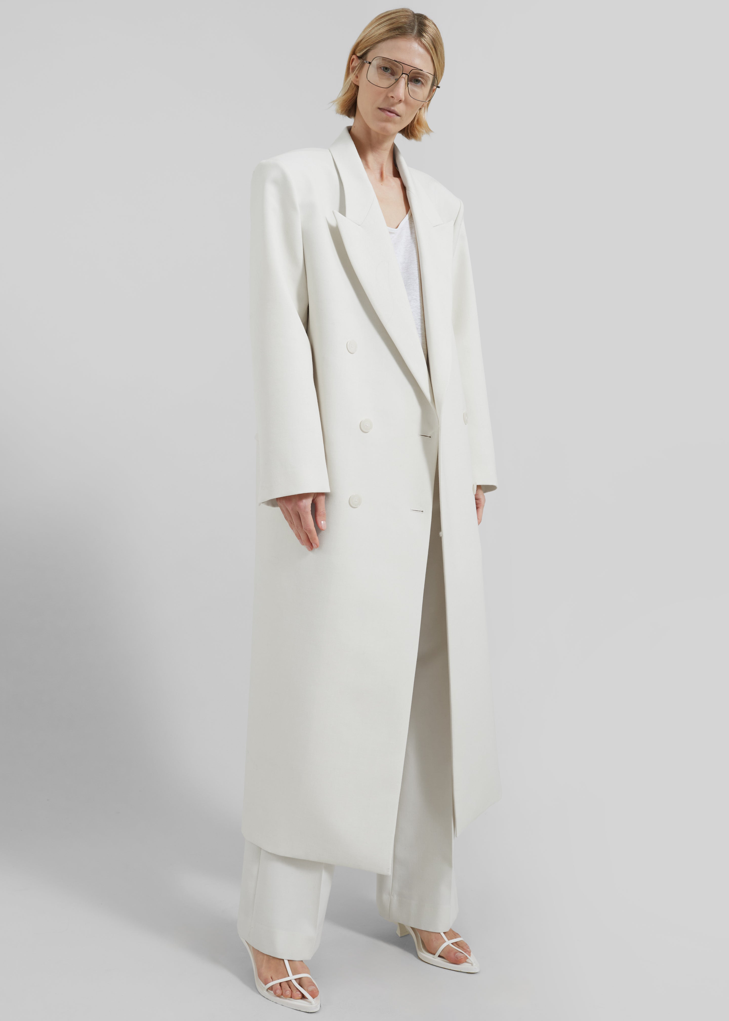 Jane Long Coat - White - 3