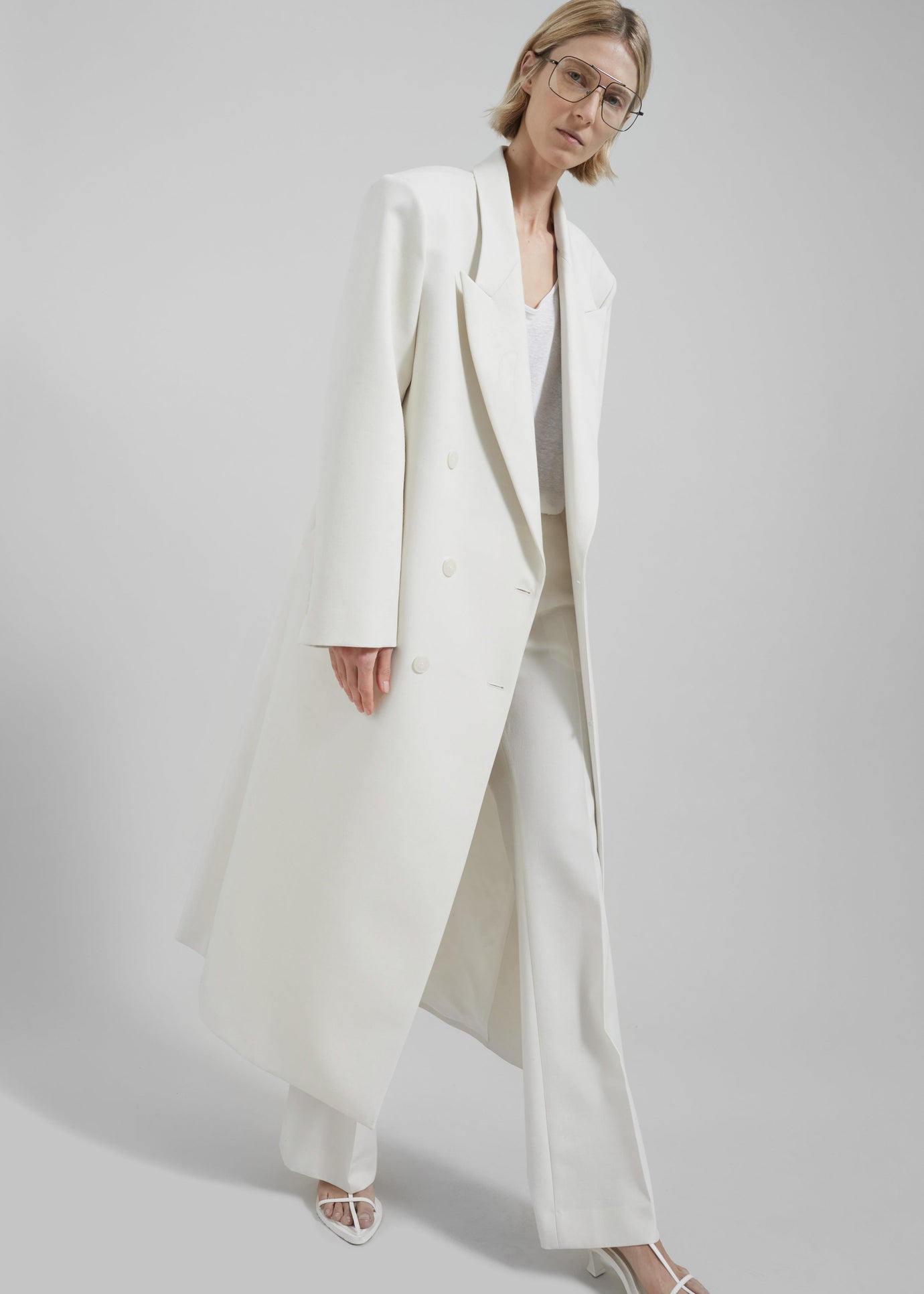 Jane Long Coat - White - 1