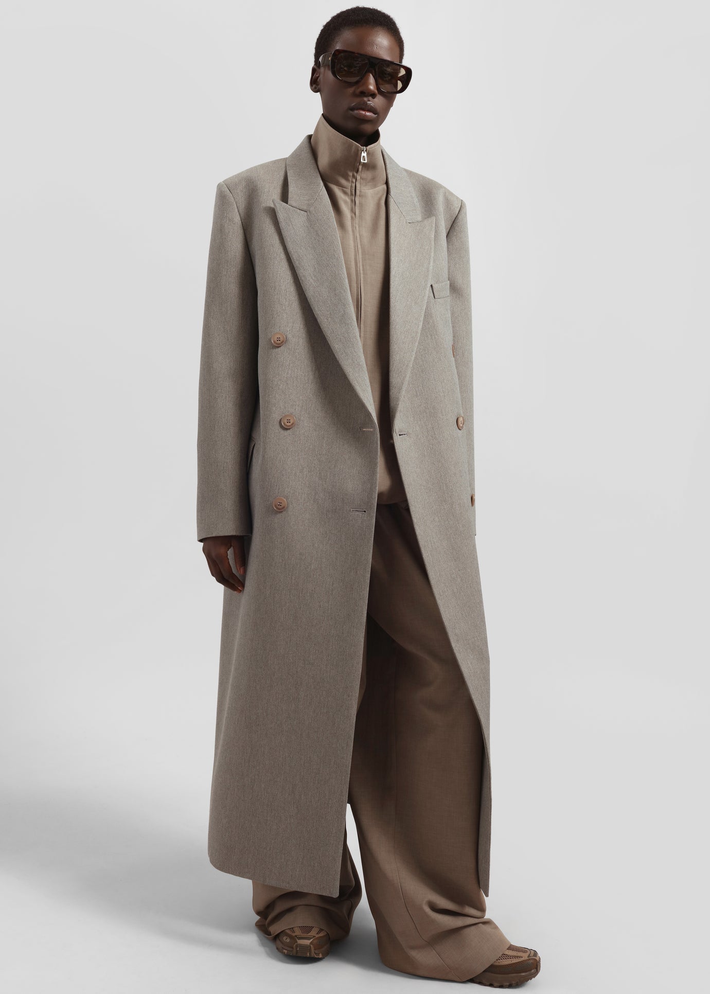 Frankie Shop Oversized Coat Mens Eugene Trench Coat Pale Khaki