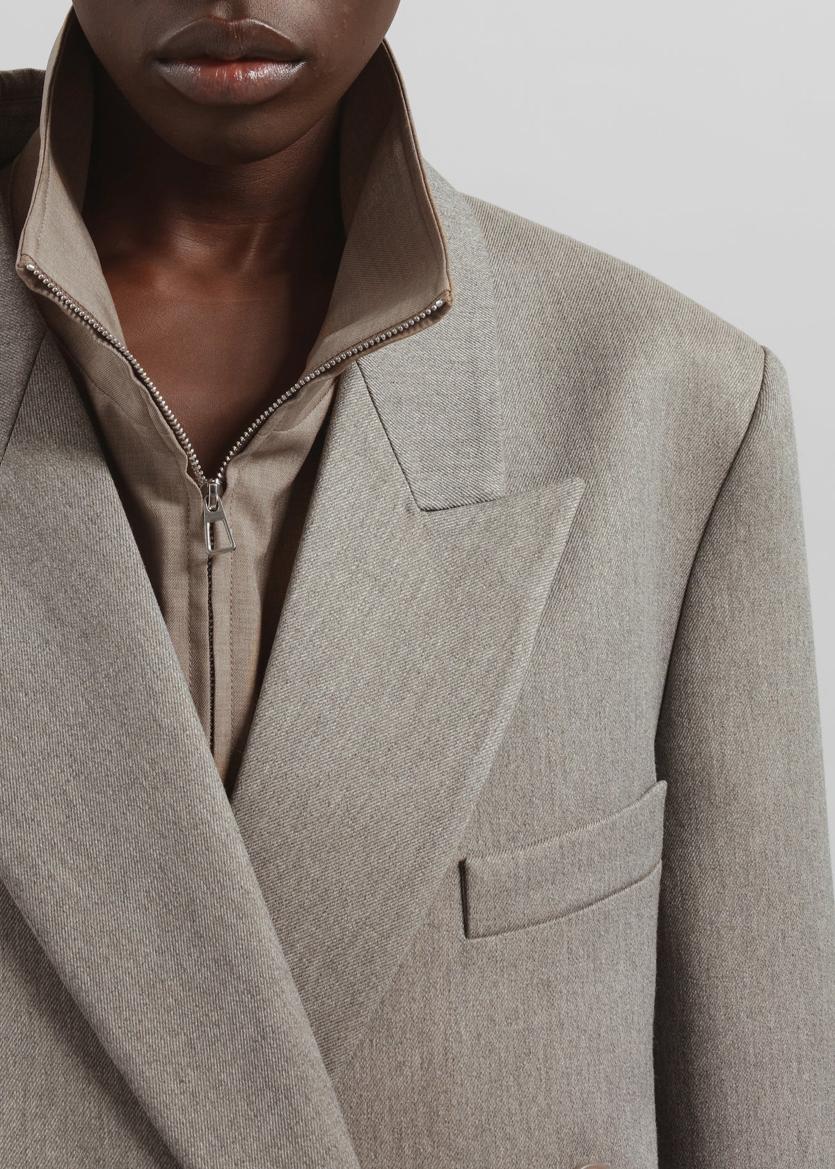 Jane Long Coat - Taupe Melange - 6