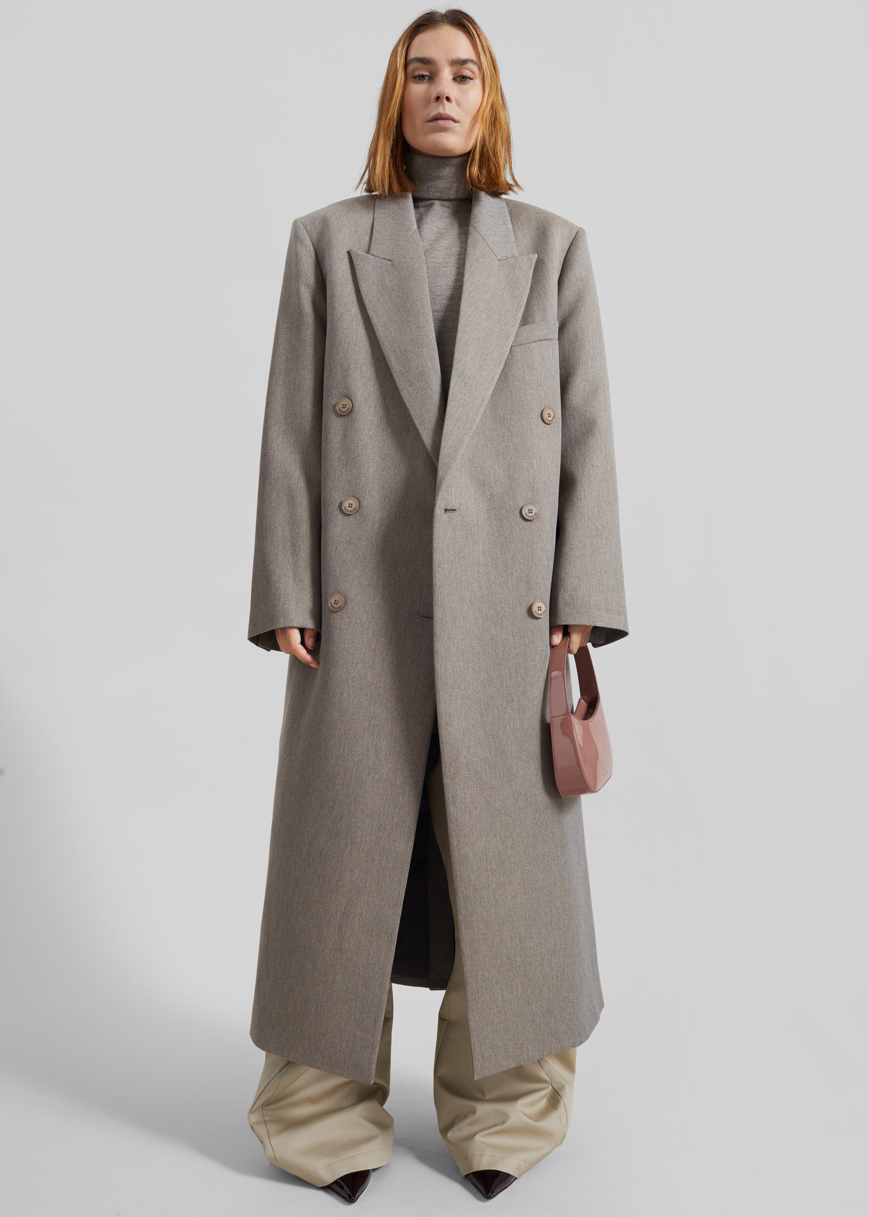 Jane Long Coat - Taupe Melange – The Frankie Shop Europe