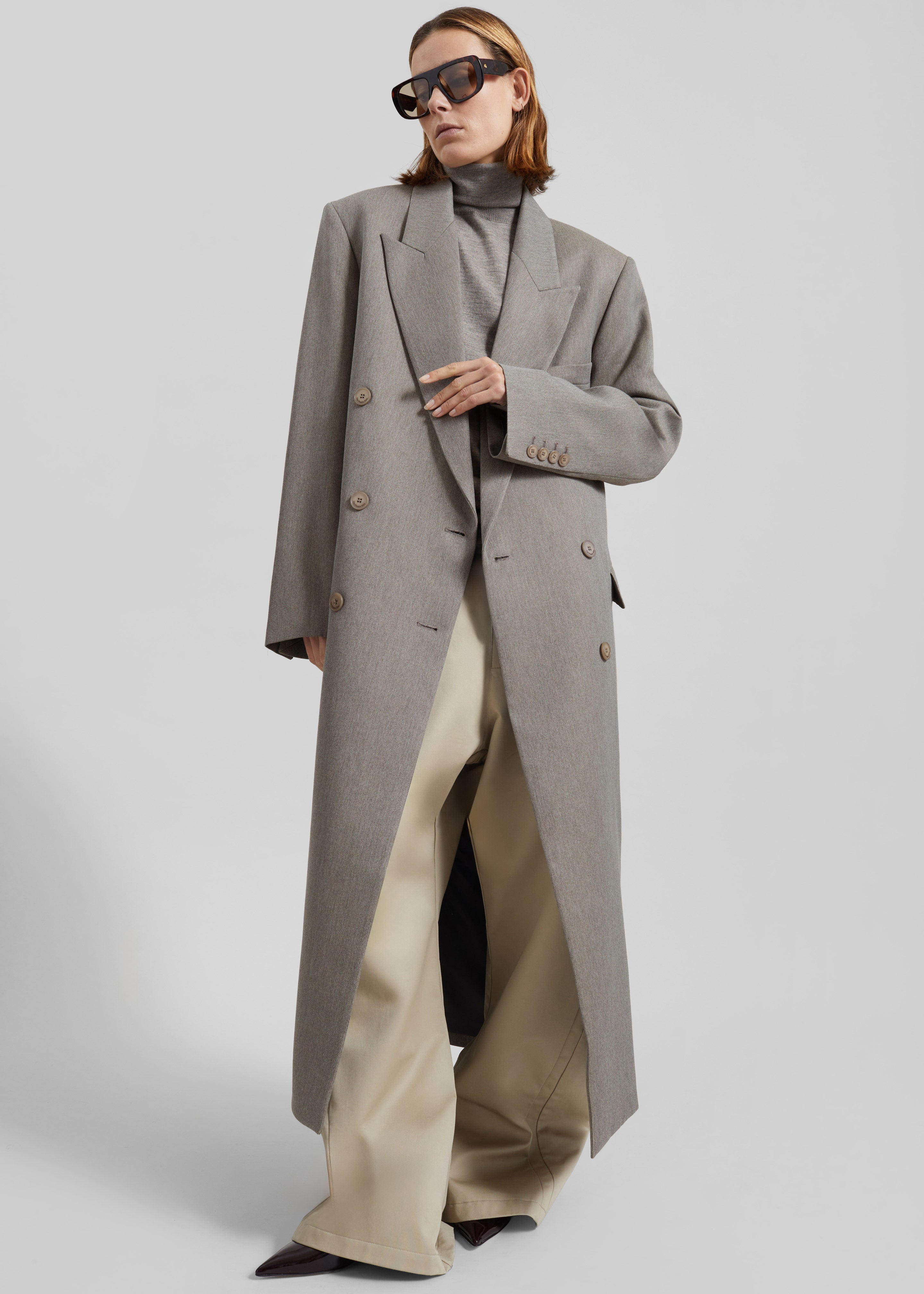 Jane Long Coat - Taupe Melange - 5