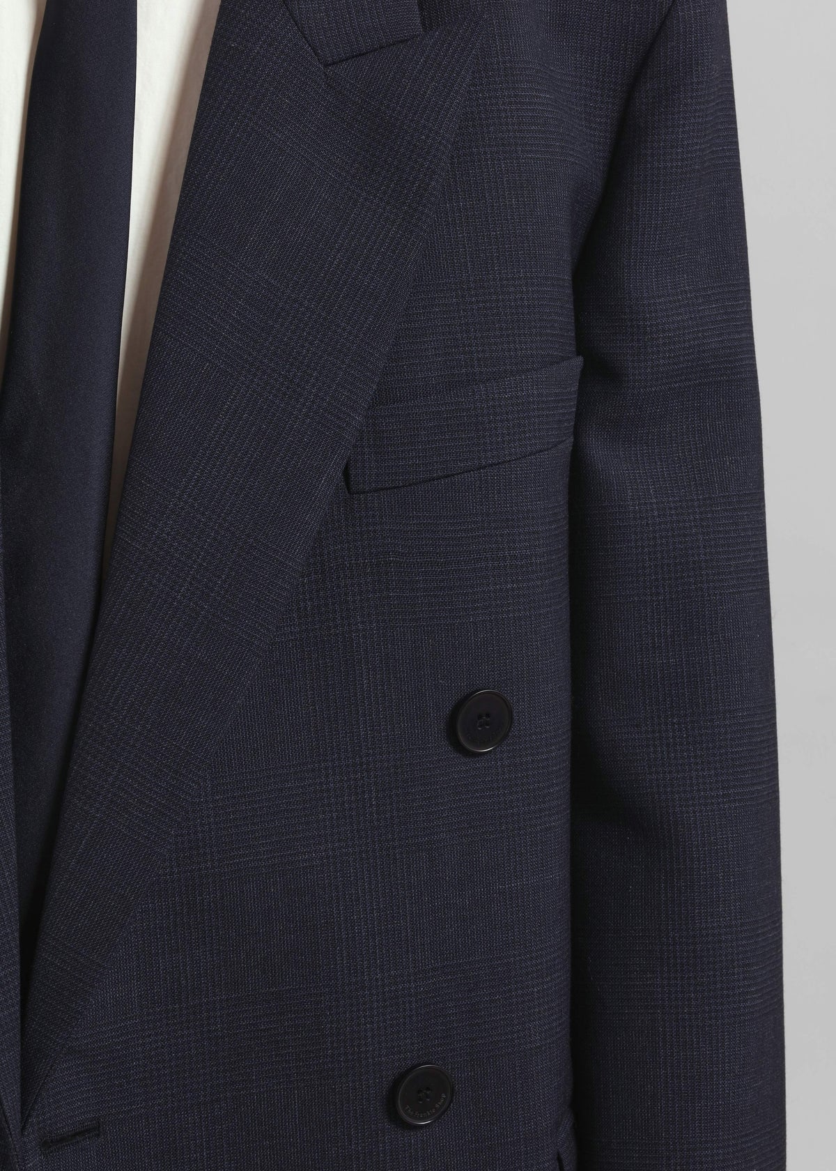Jane Plaid Long Coat - Navy - 4