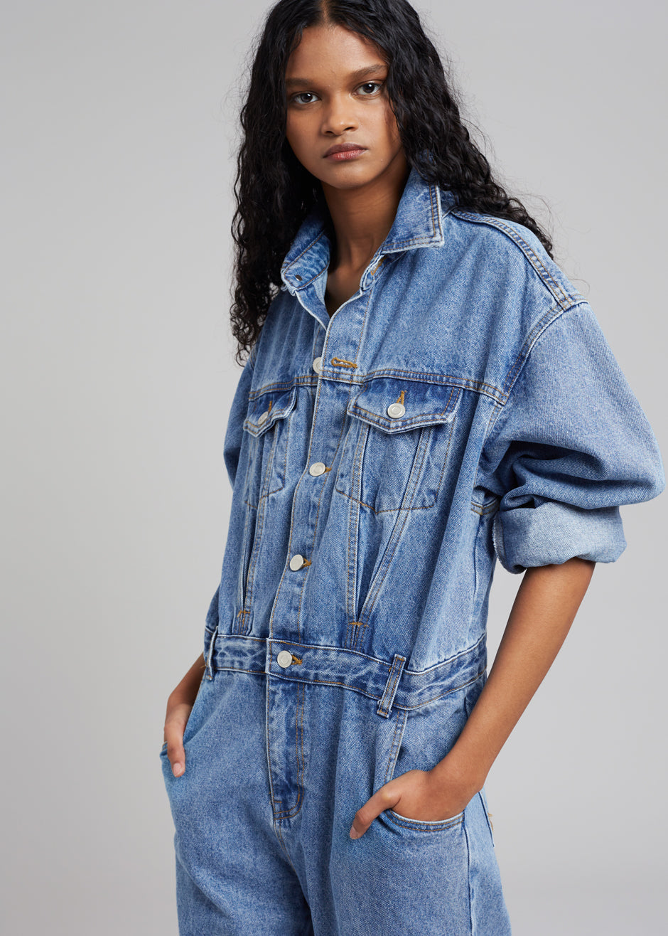 Jas Denim Jumpsuit - Dark Indigo - 5