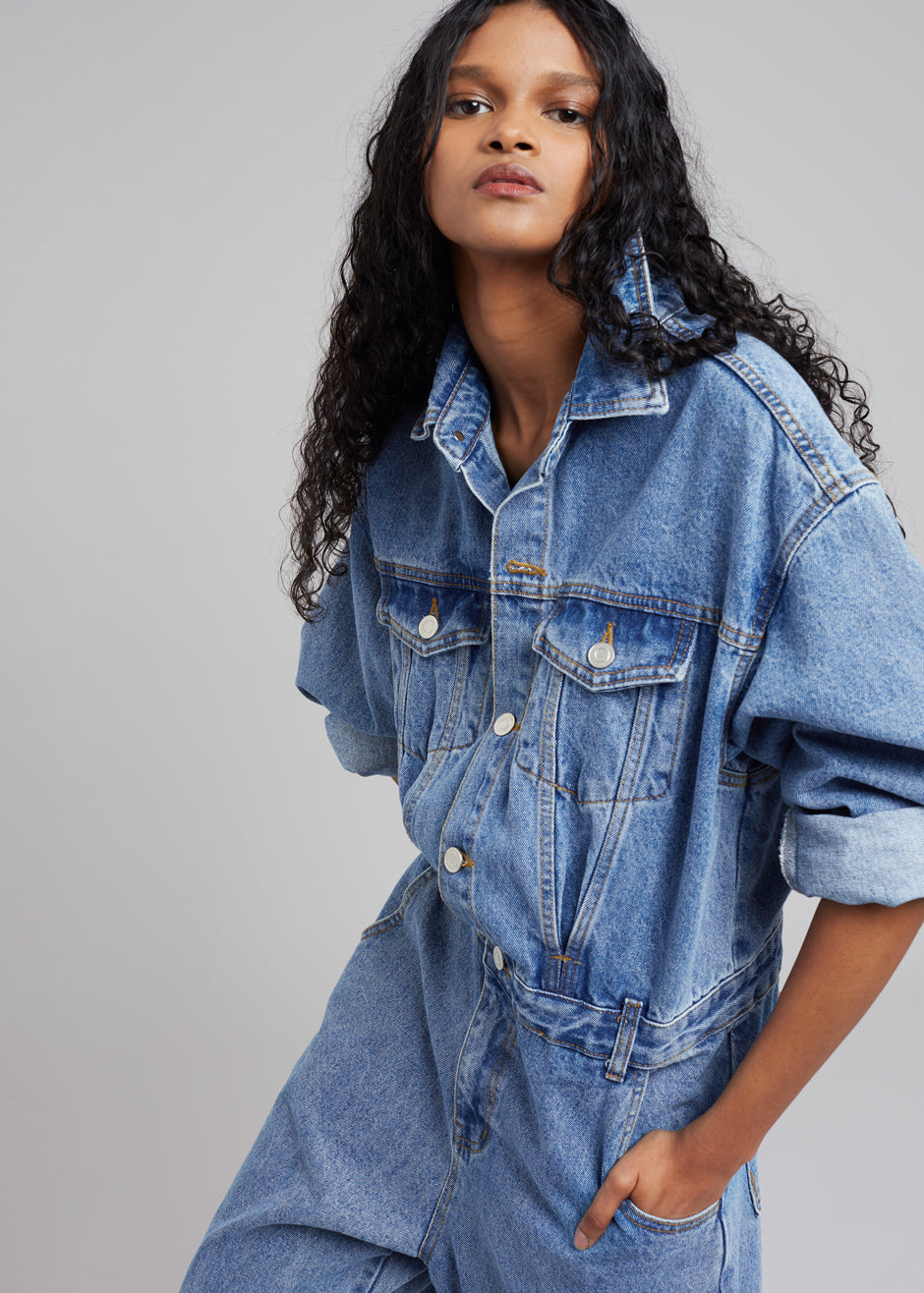 Jas Denim Jumpsuit - Dark Indigo - 7