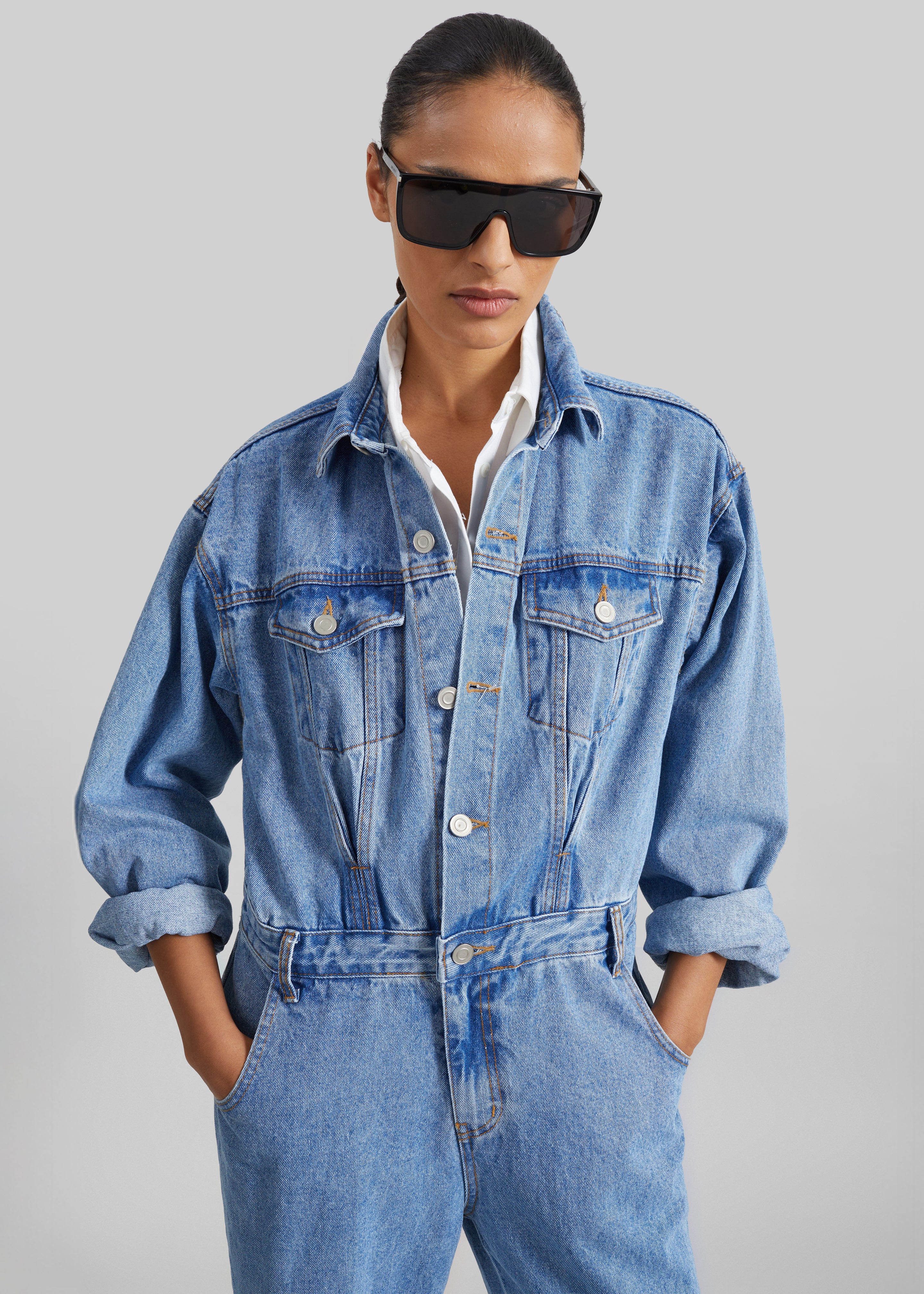 Jas Denim Jumpsuit - Dark Indigo - 2