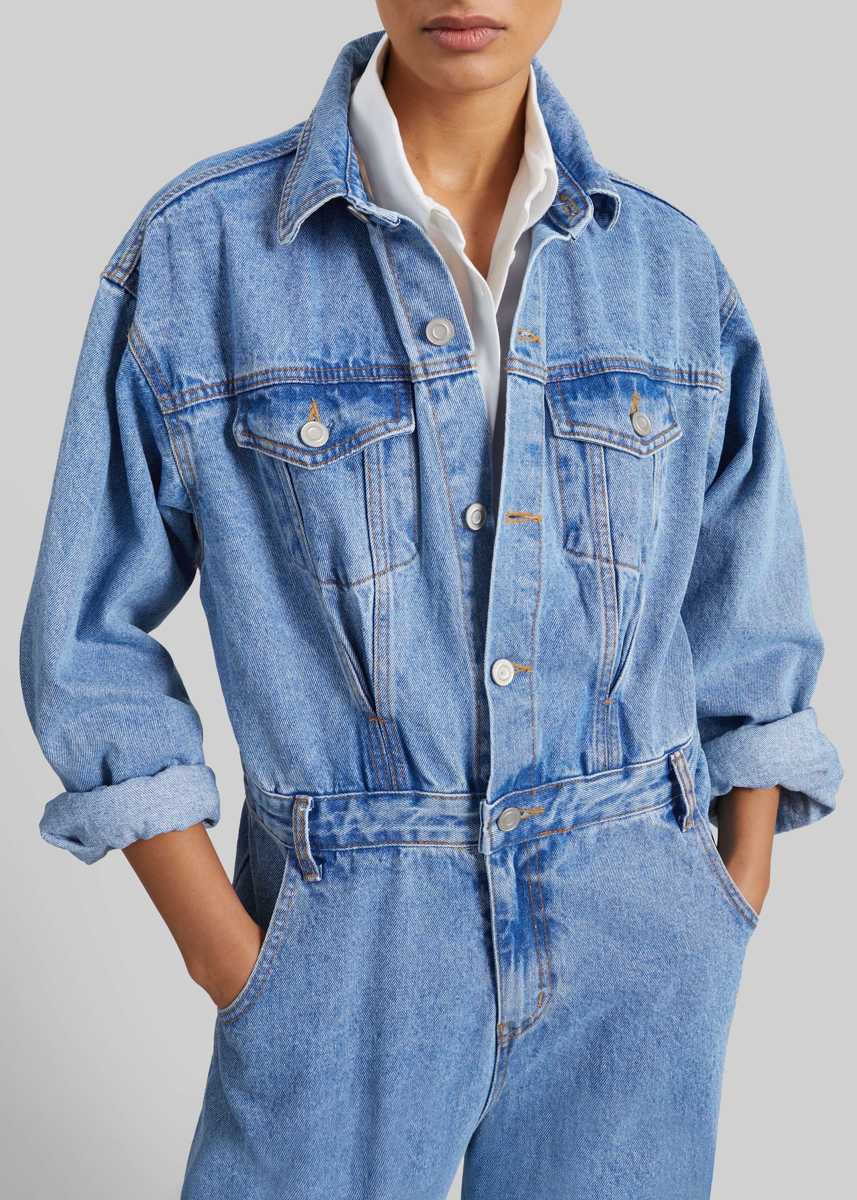 Jas Denim Jumpsuit - Dark Indigo - 4