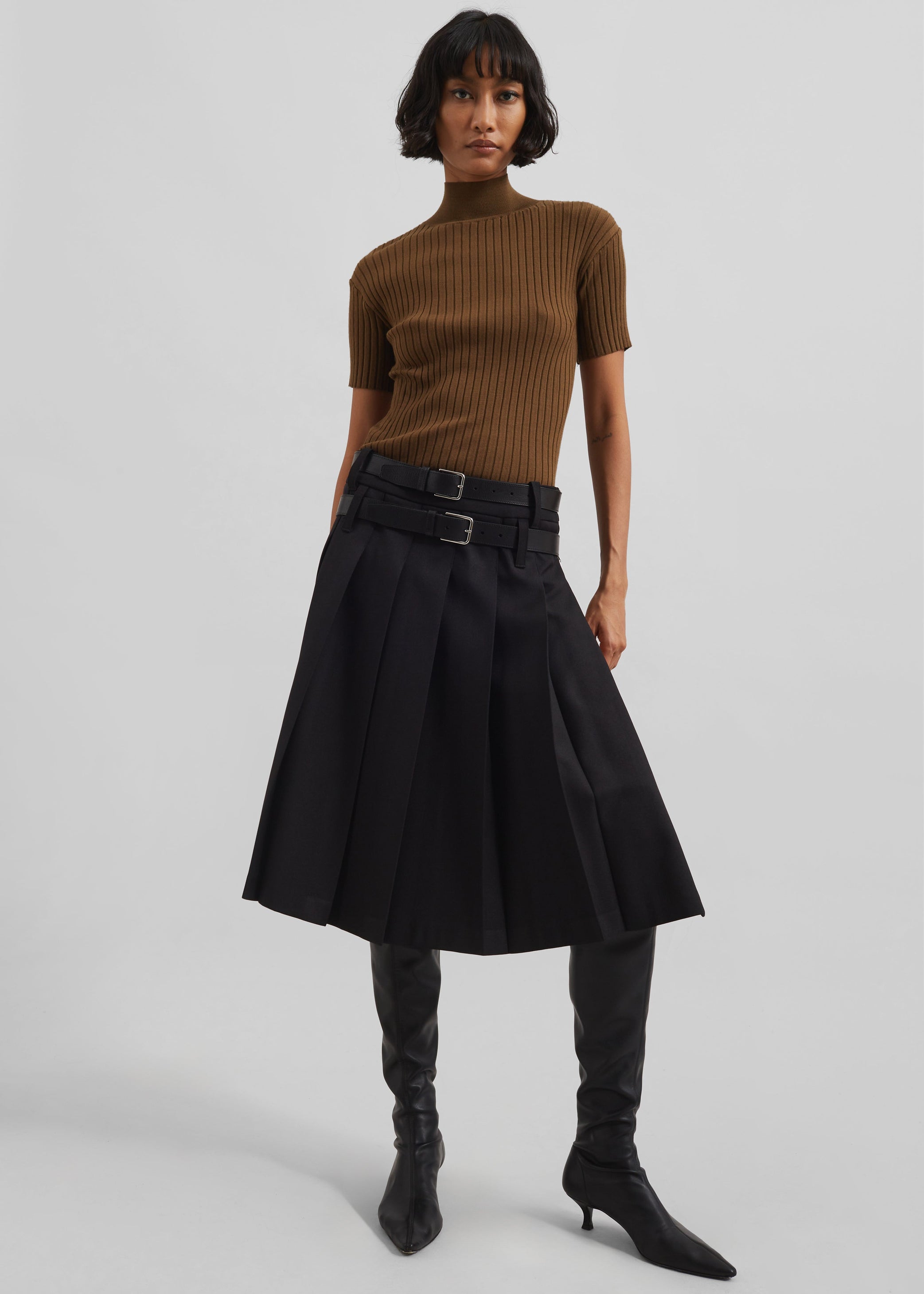 Shop the look image for Sarina Pleated Skirt - Black