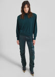 Jessa Leather Ruched Pants - Bottle Green